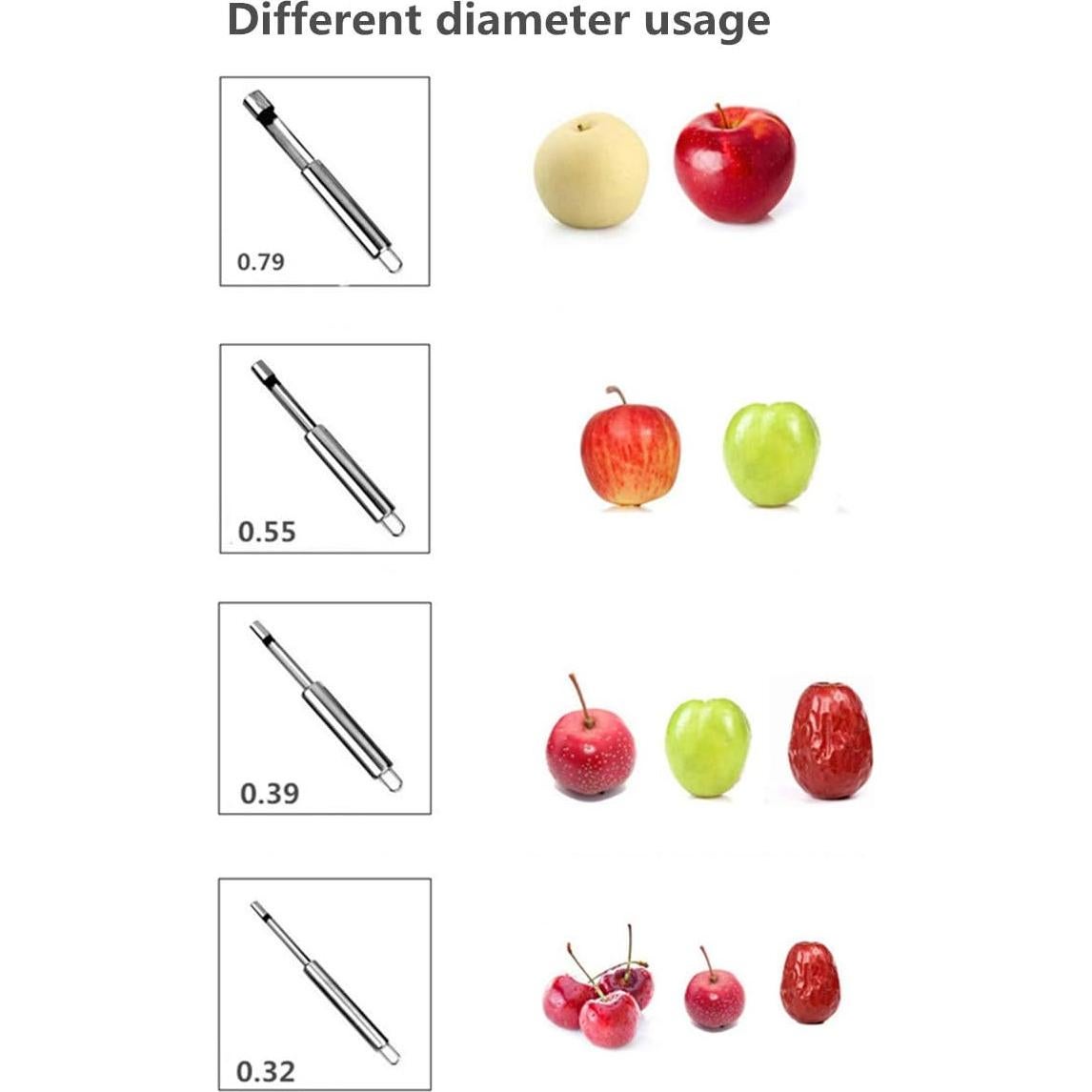 Juego de 4 Descorazonadores SvaTao de Acero Inoxidable