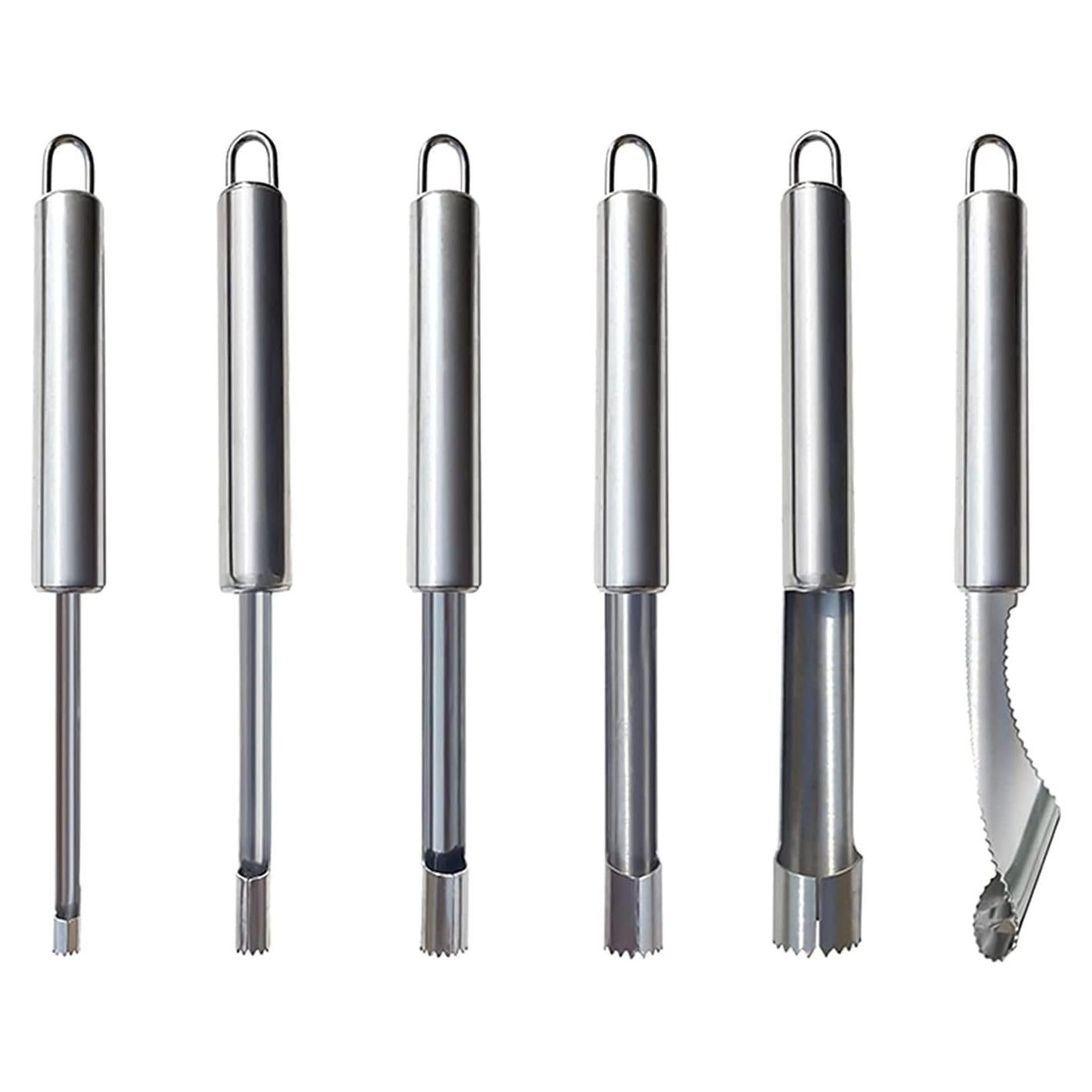 Juego Descorazonador de Frutas Yiasangly - Acero Inoxidable 6 Piezas