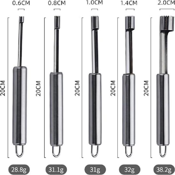 Juego Descorazonador de Frutas Yiasangly - Acero Inoxidable 6 Piezas