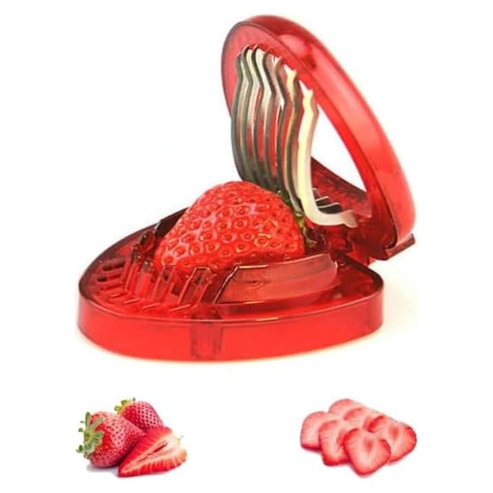 Cortador de Fresas TIYOORTA Rojo con Cuchilla de Acero Inoxidable