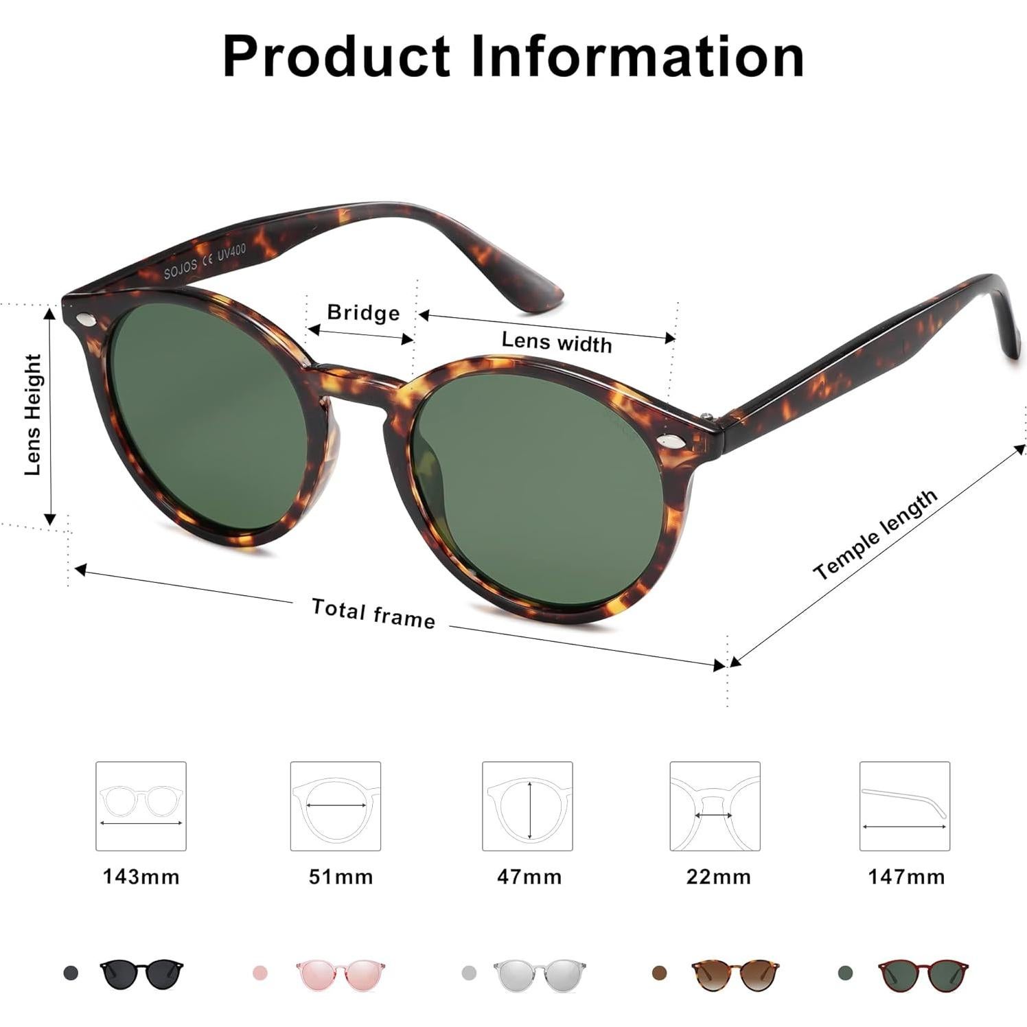 Gafas de sol polarizadas SOJOS SJ2069 retro 51mm UV400