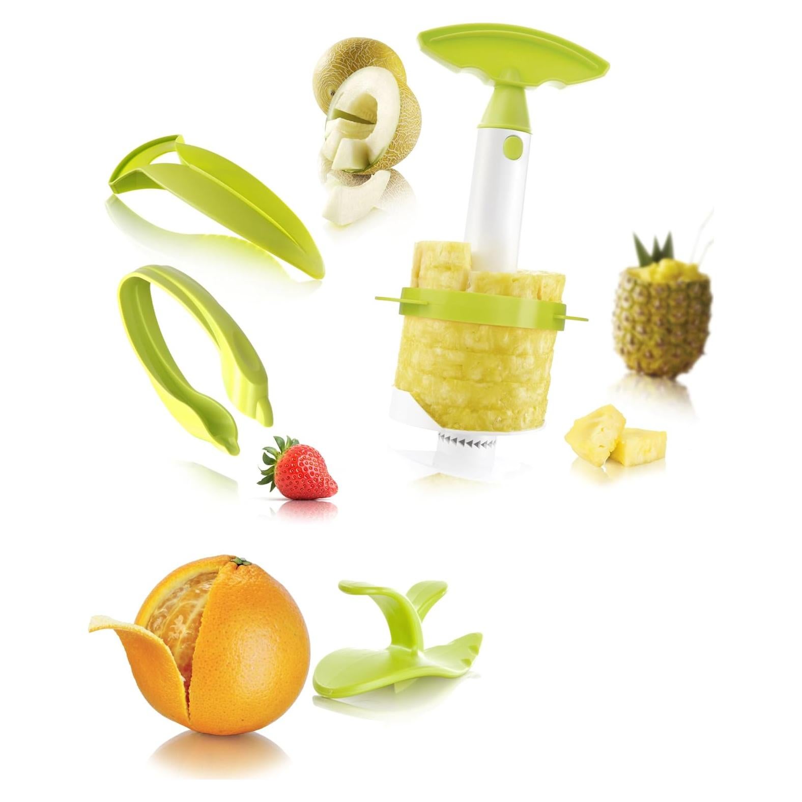 Set de Preparación de Frutas Vacu Vin Verde 4 en 1
