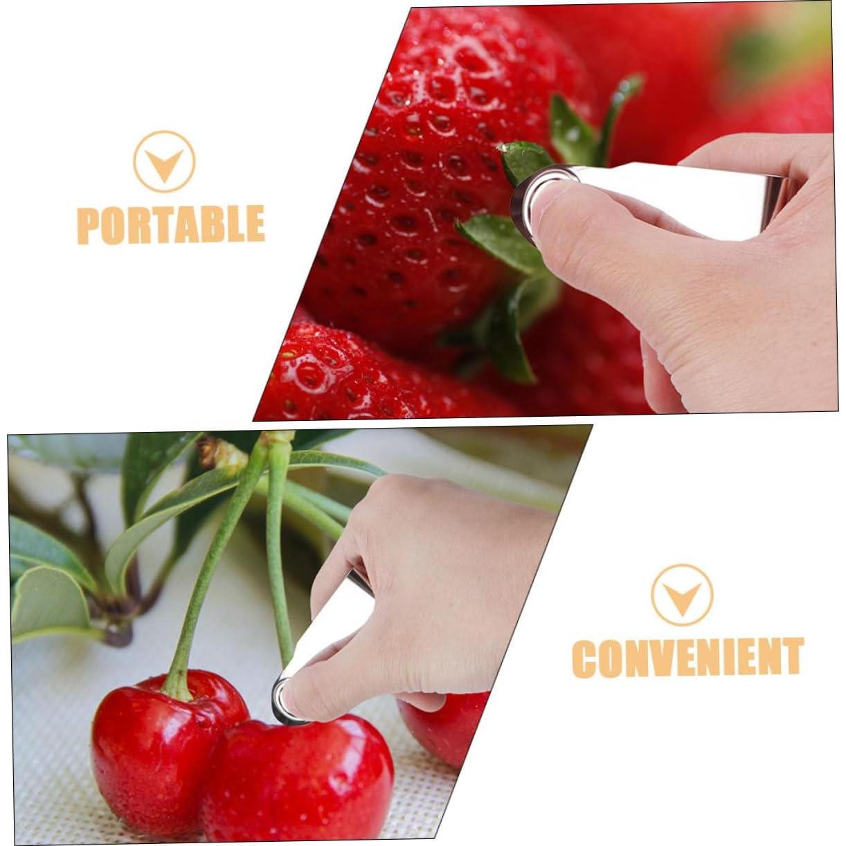 4 Piezas Removedor de Tallo Ergonómico Acero Inoxidable FUNOMOCYA