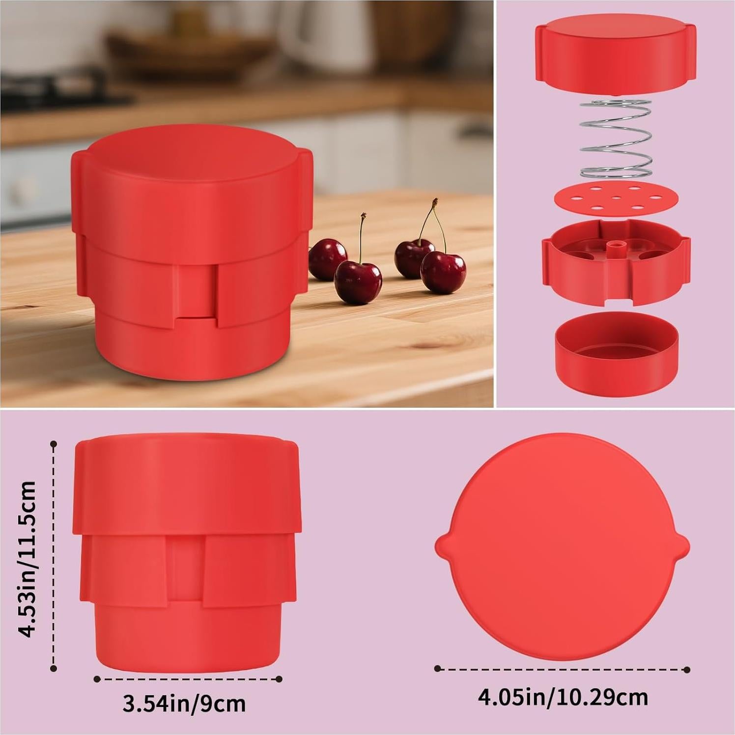 Deshuesador de Cereza Smtoery Rojo - Quita Huesos 6 Cerezas