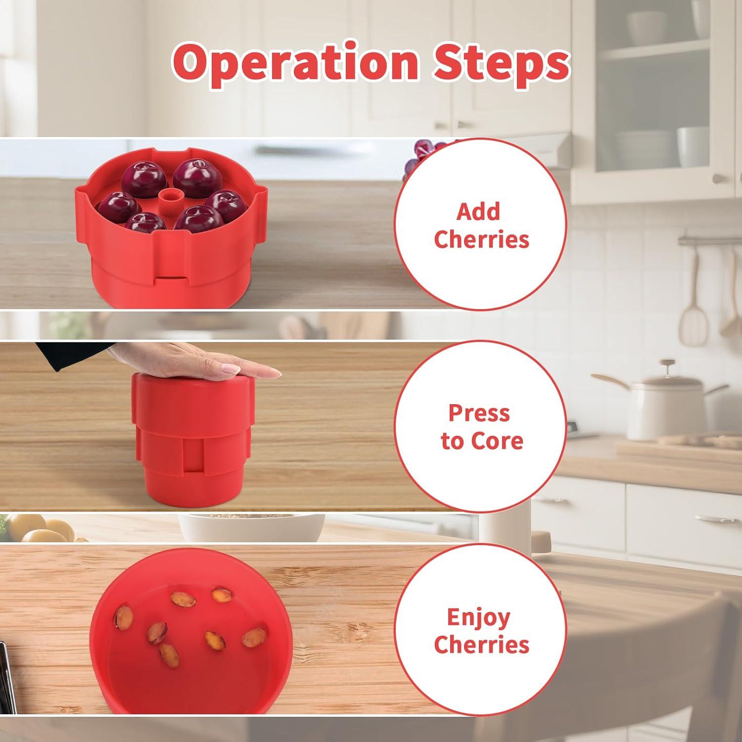 Deshuesador de Cereza Smtoery Rojo - Quita Huesos 6 Cerezas