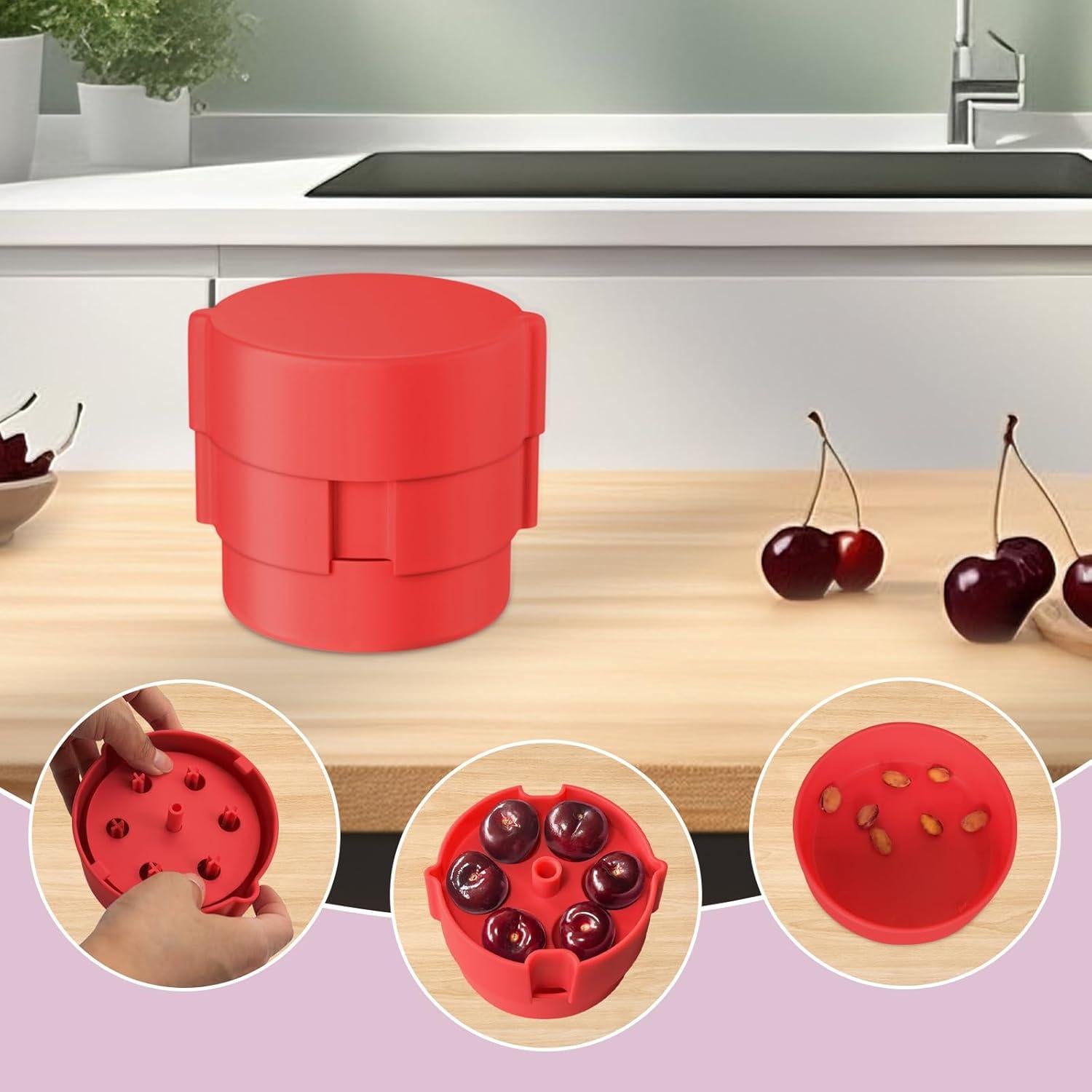 Deshuesador de Cereza Smtoery Rojo - Quita Huesos 6 Cerezas