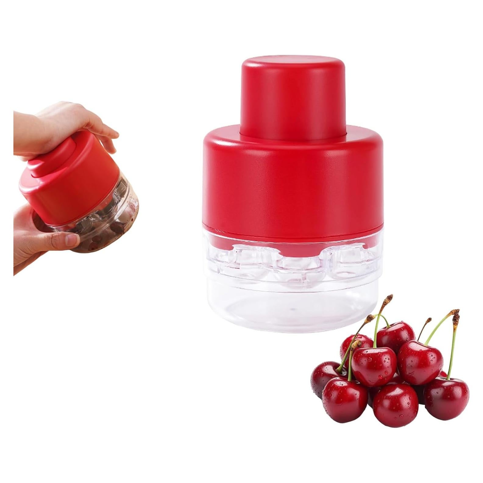 Deshuesador de Cerezas Firjuty Rojo, Multifuncional para 7 Cerezas