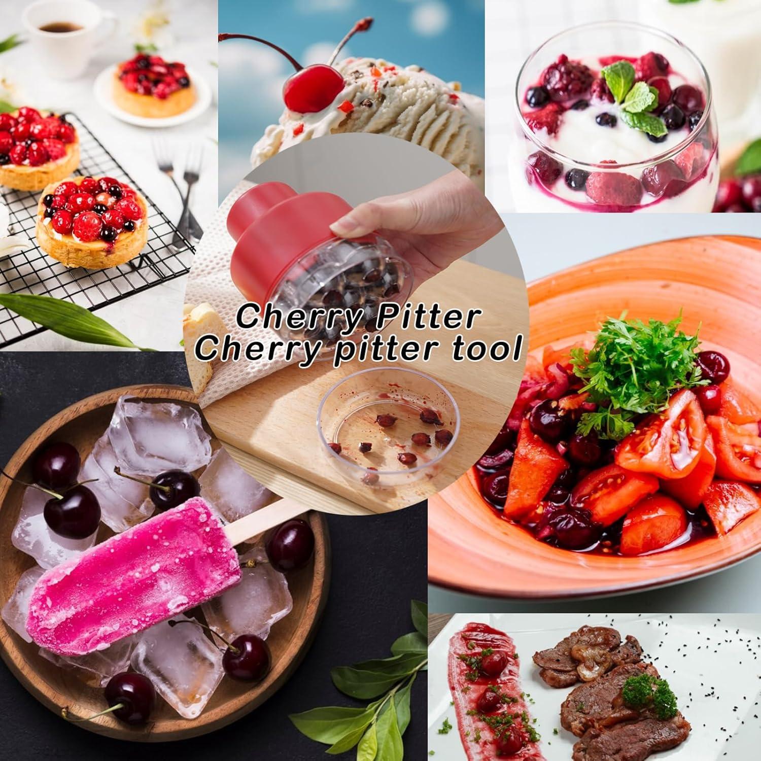 Deshuesador de Cerezas Firjuty Rojo, Multifuncional para 7 Cerezas