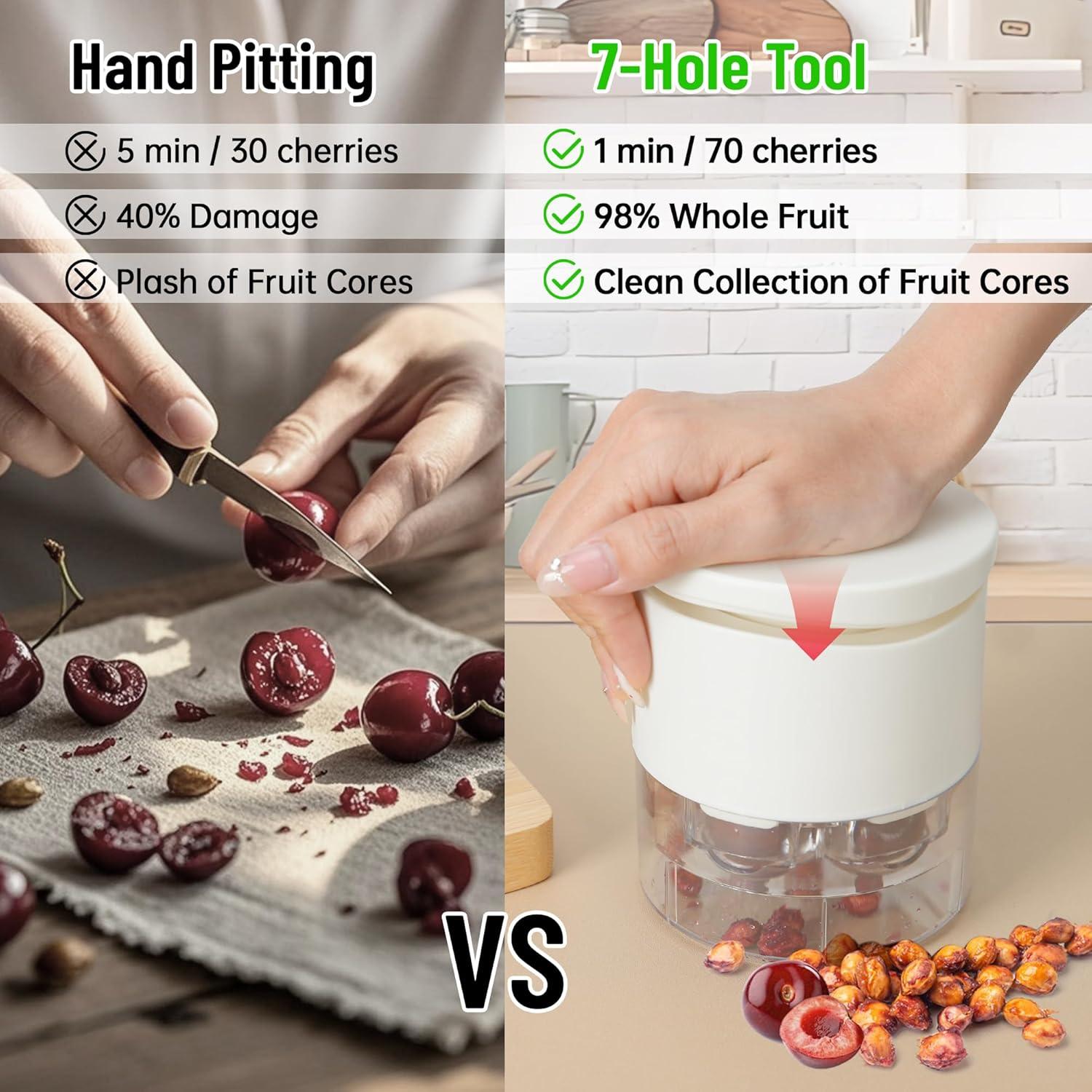 Deshuesador de Cereza Trunahcao 7-en-1 Blanco Eficaz