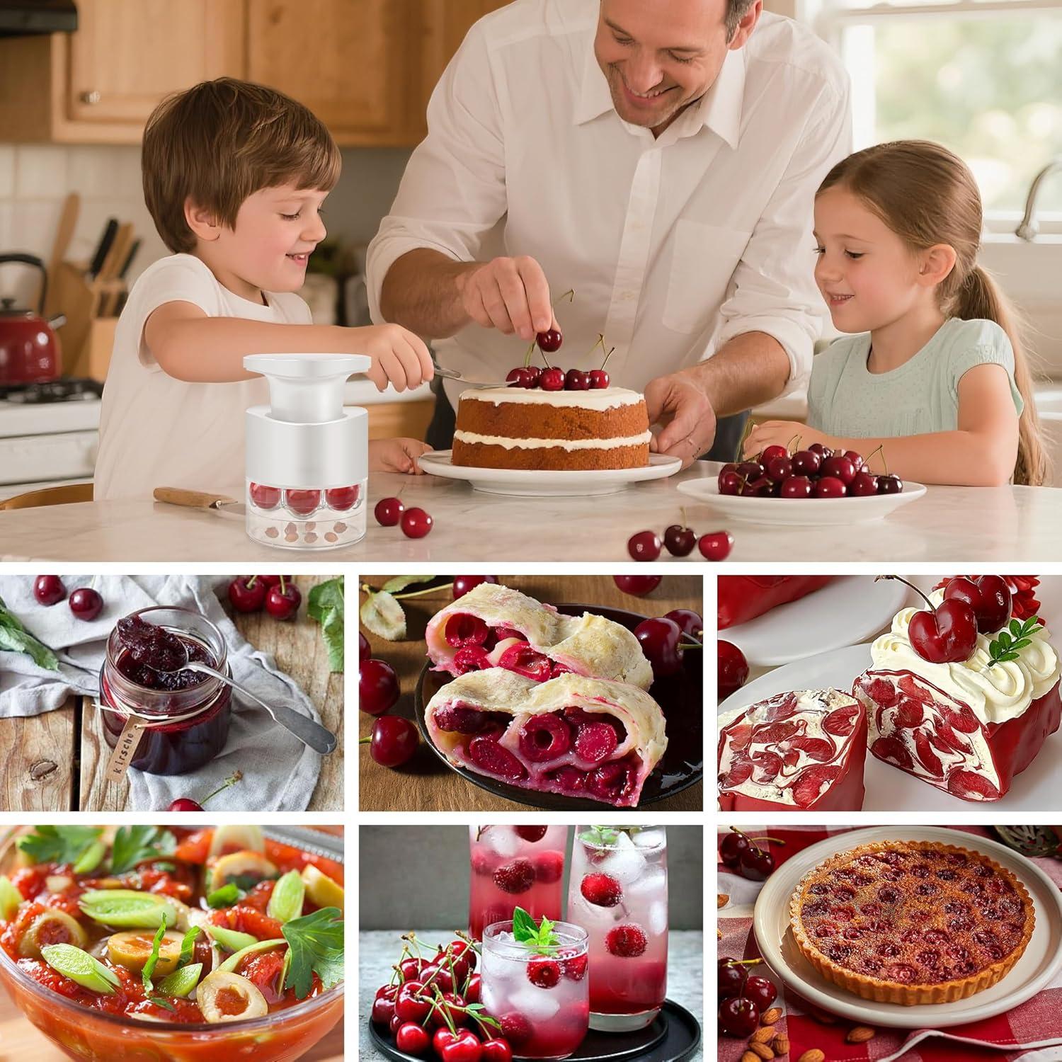 Deshuesador de Cereza Trunahcao 7-en-1 Blanco Eficaz