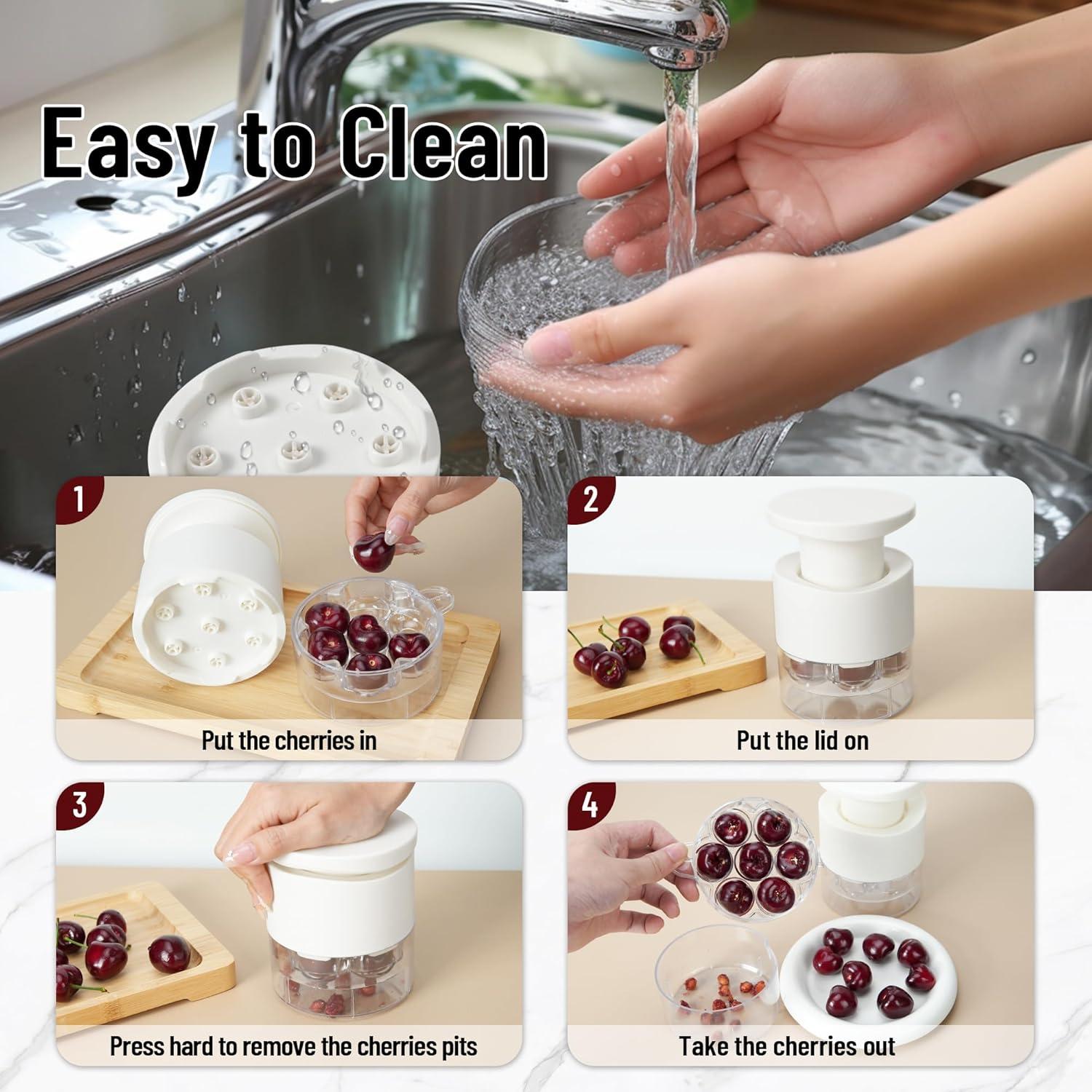 Deshuesador de Cereza Trunahcao 7-en-1 Blanco Eficaz