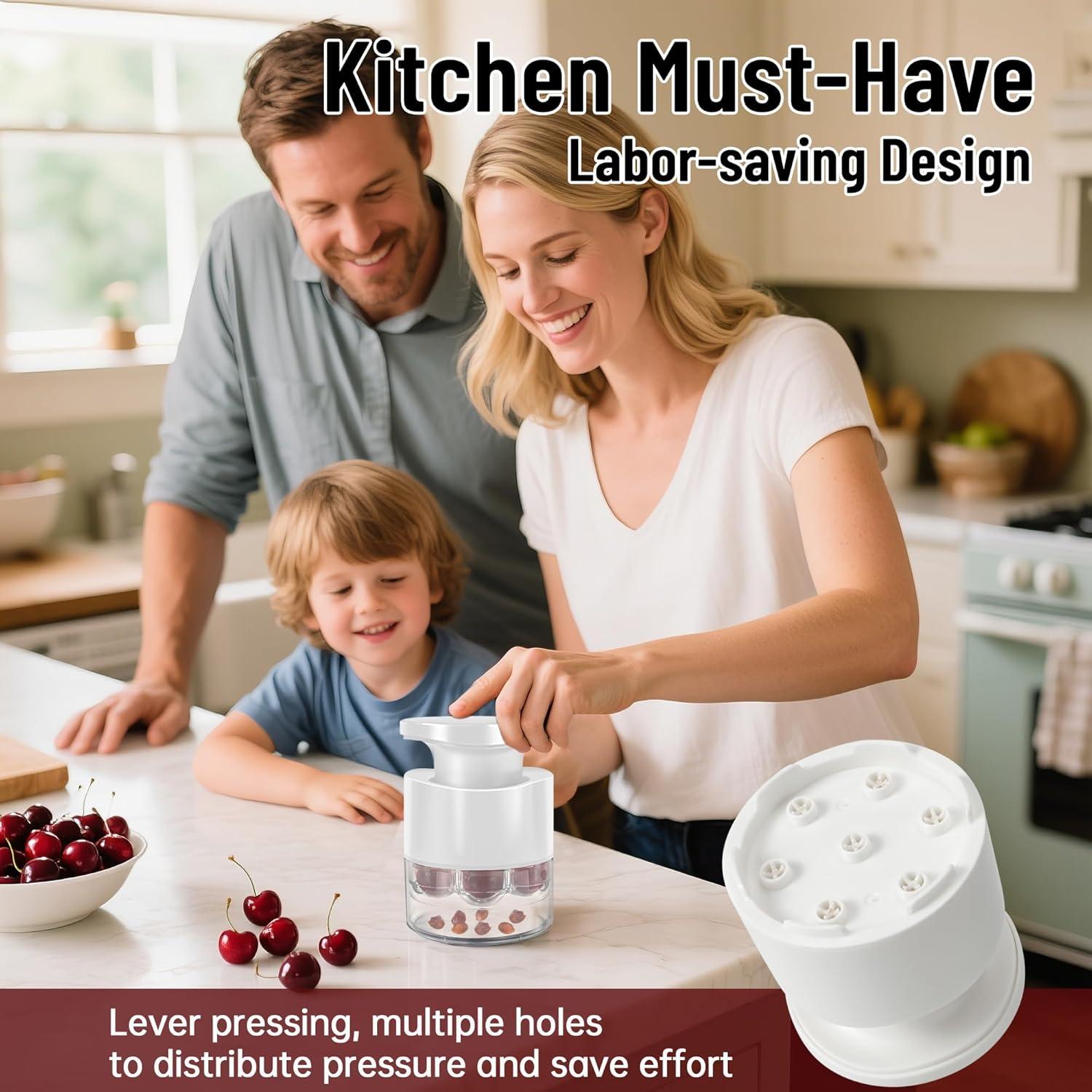 Deshuesador de Cereza Trunahcao 7-en-1 Blanco Eficaz