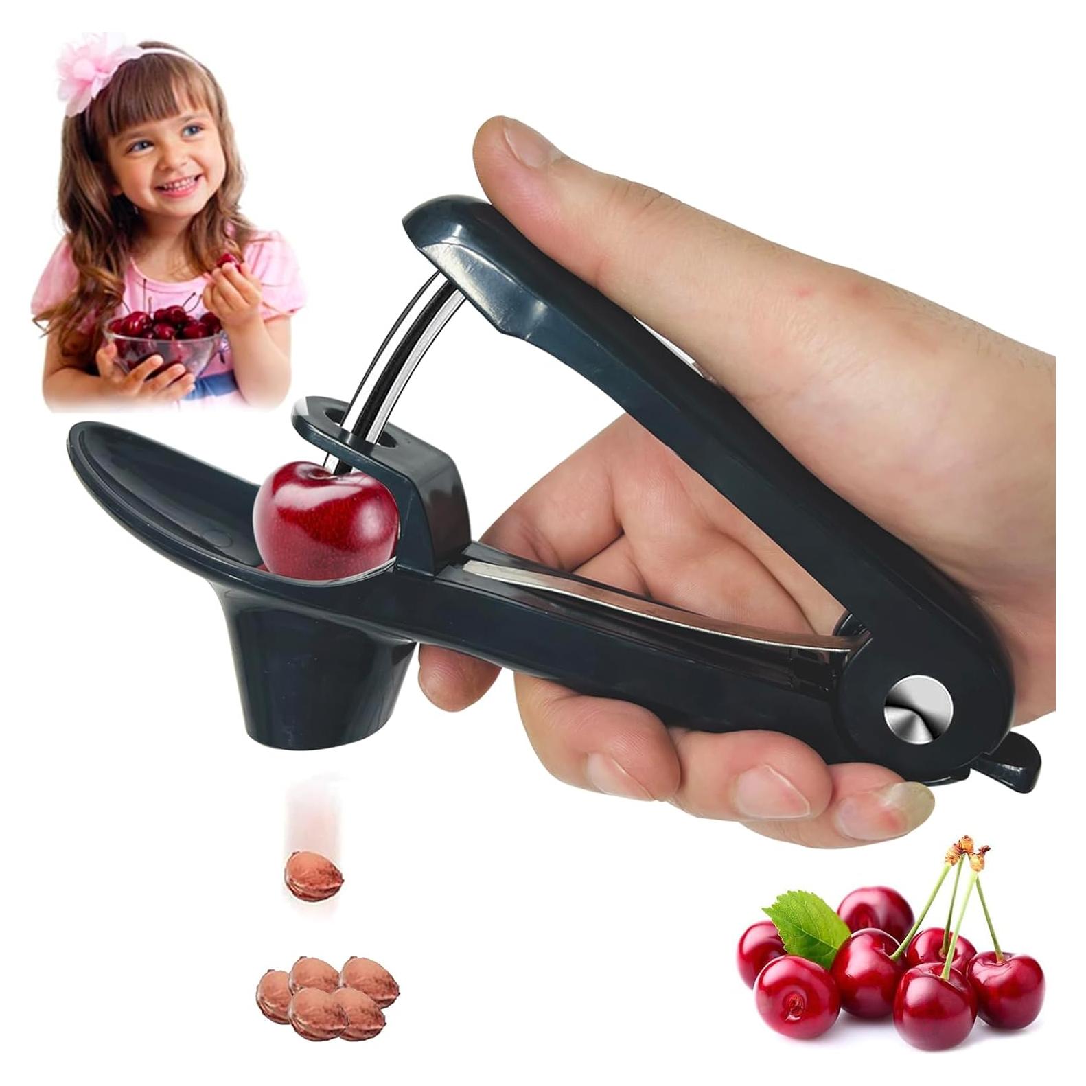 Deshuesador de Cereza Wdaxze Negro - Acero Inoxidable, 20 cm