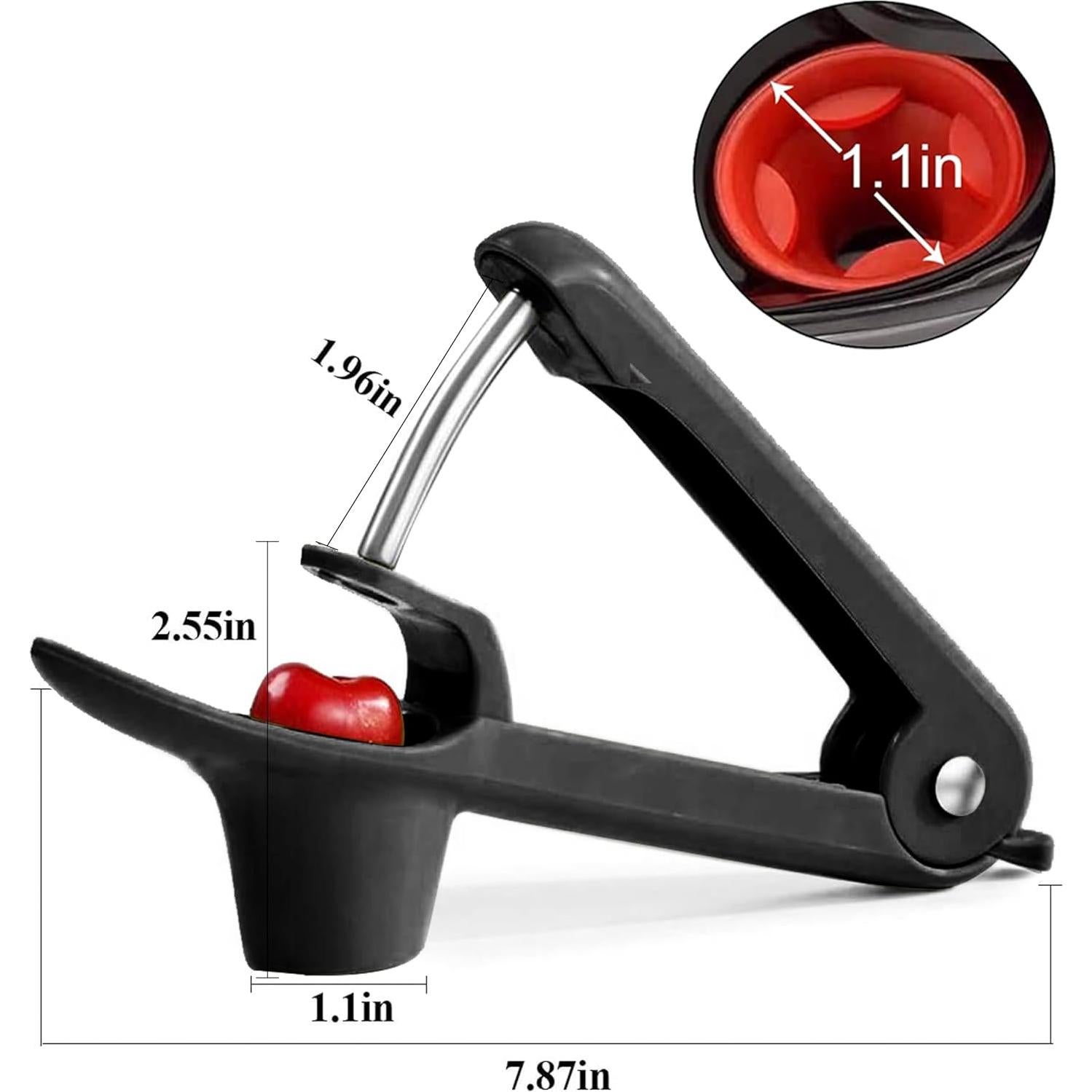 Deshuesador de Cereza Wdaxze Negro - Acero Inoxidable, 20 cm