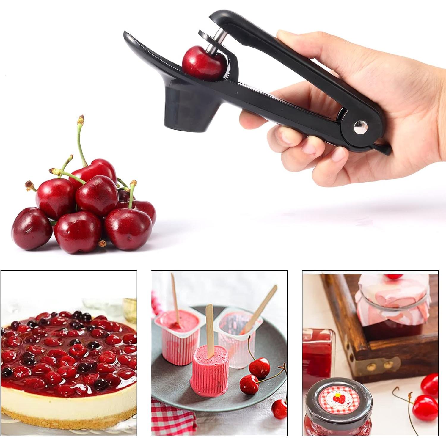 2 Deshuesadoras de Cereza KABUDA Acero Inoxidable Negro Verde