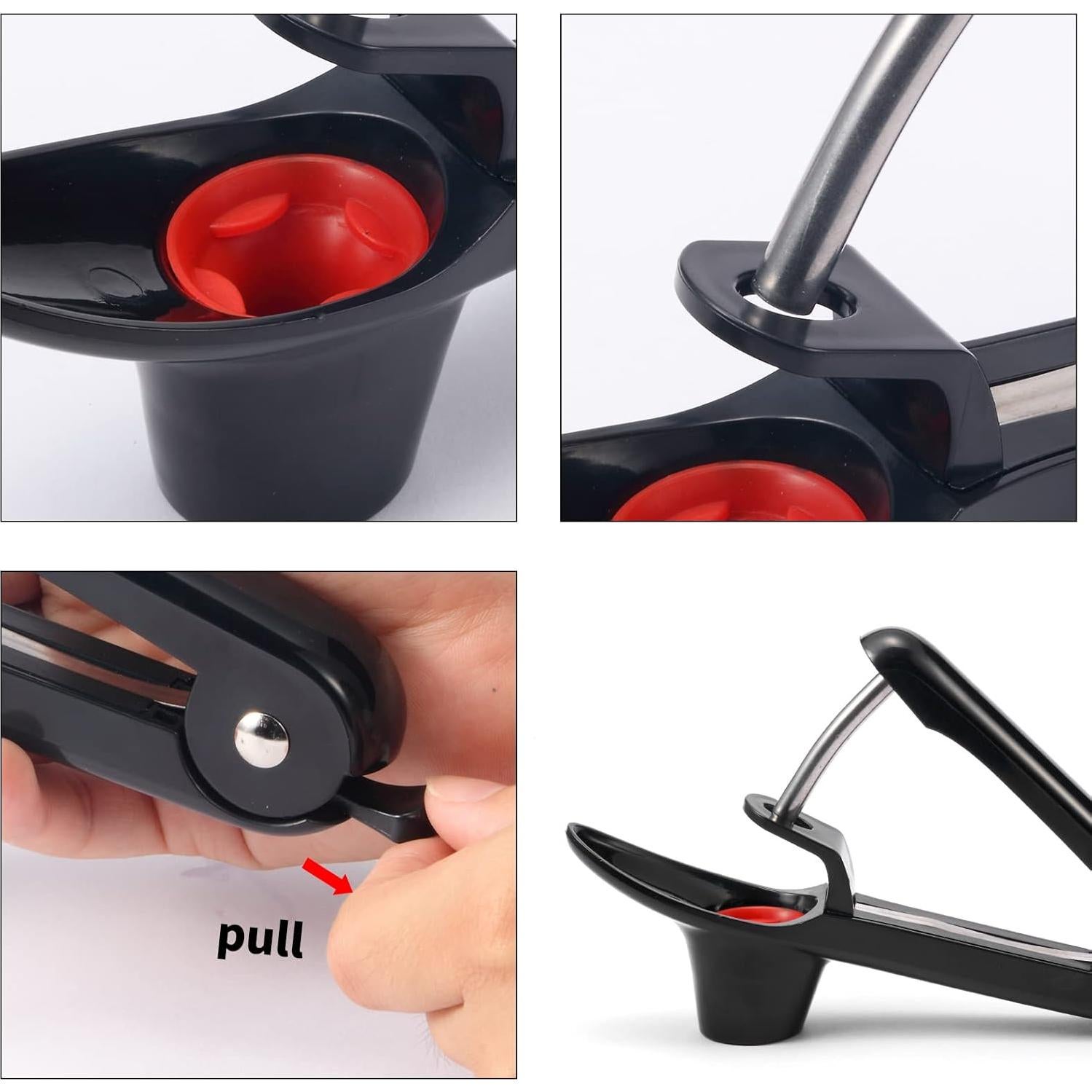 2 Deshuesadoras de Cereza KABUDA Acero Inoxidable Negro Verde