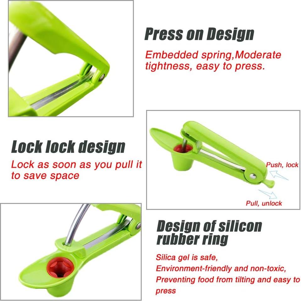 Quitahuesos de Cereza Verde Septo - Acero Inoxidable y Silicona
