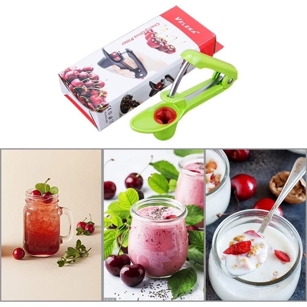 Quitahuesos de Cereza Verde Septo - Acero Inoxidable y Silicona