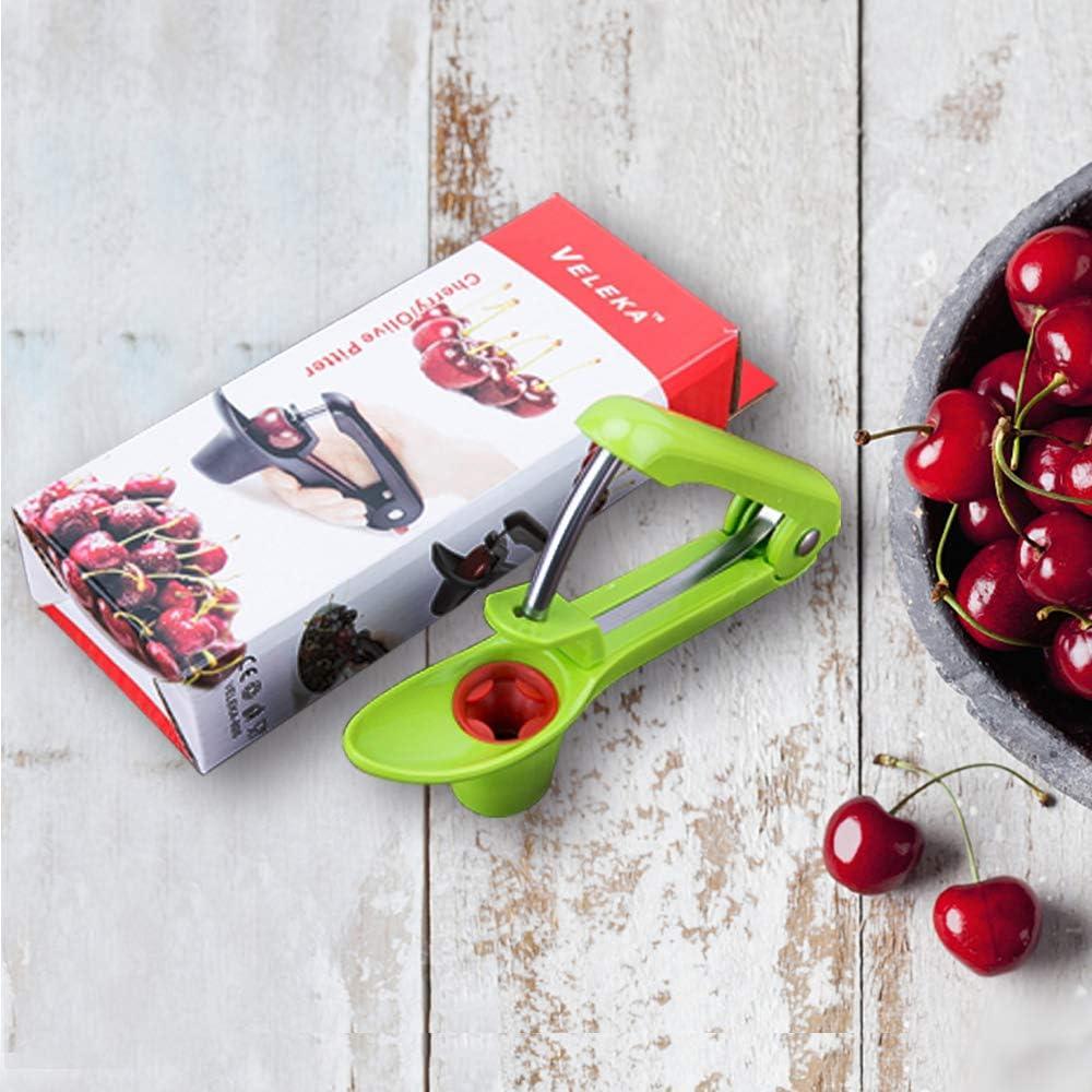 Quitahuesos de Cereza Verde Septo - Acero Inoxidable y Silicona