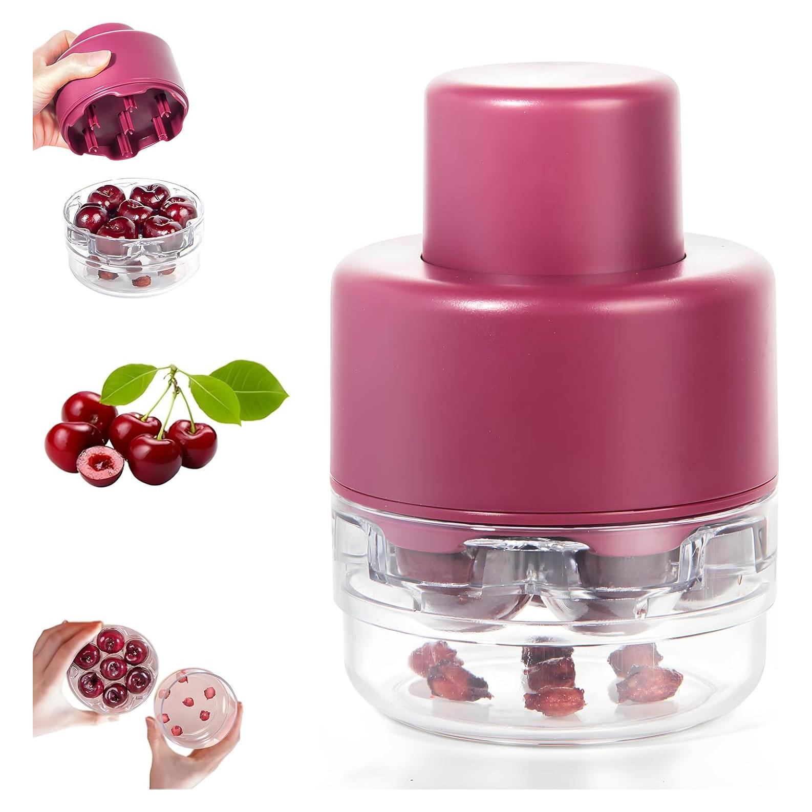 Deshuesadora de cerezas YYP 7 en 1, fácil de usar, roja