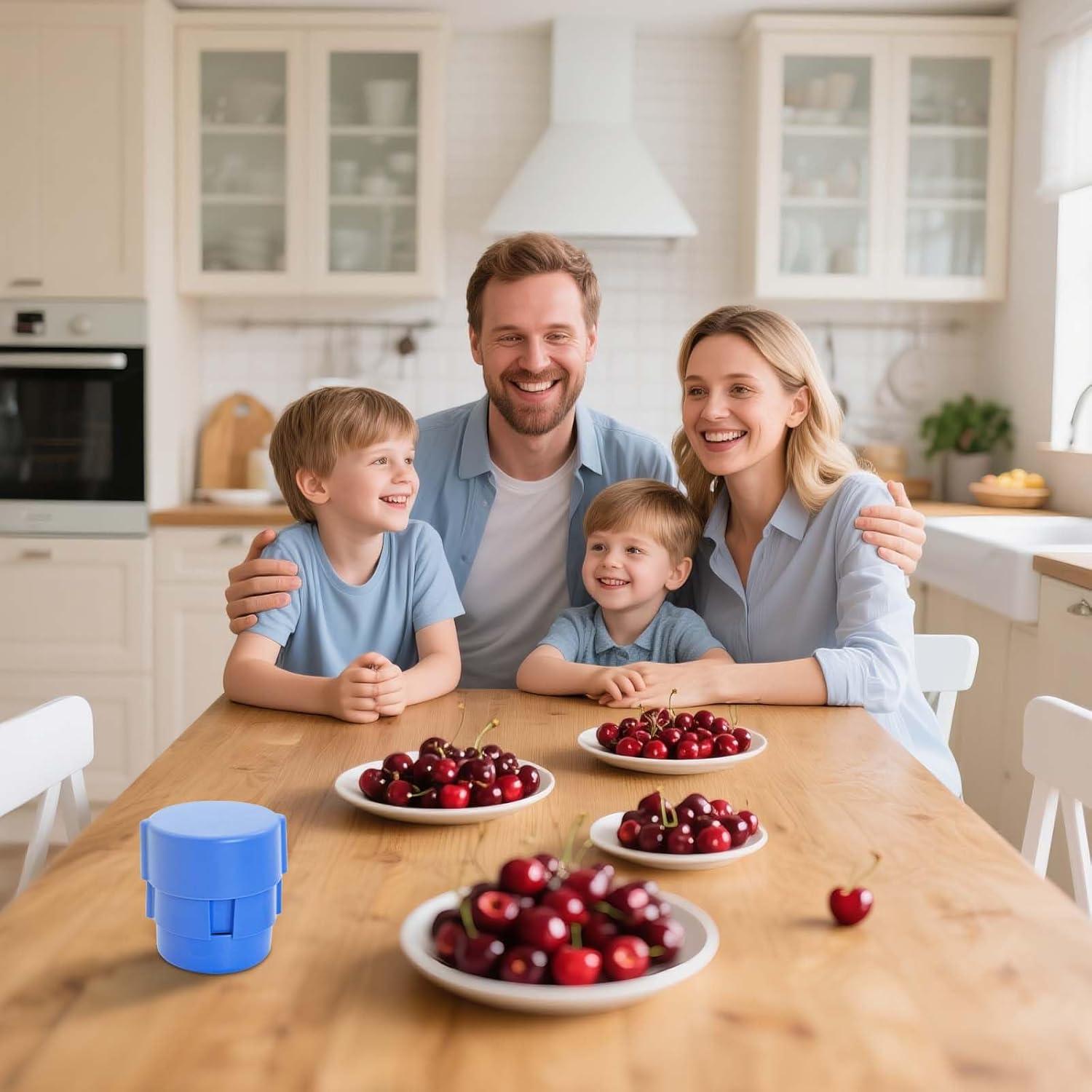 Removedor de Huesos de Cereza WKitchrio Azul, 6 Huesos a la Vez
