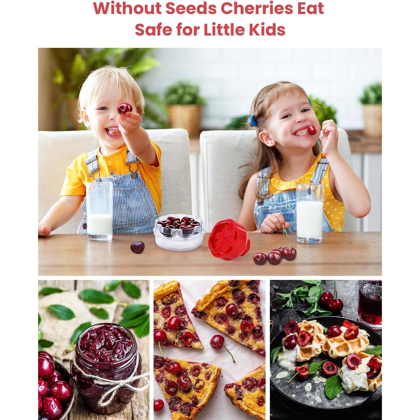 Deshuesador de Cerezas QHSZF 7 Agujeros Rojo para Cocina