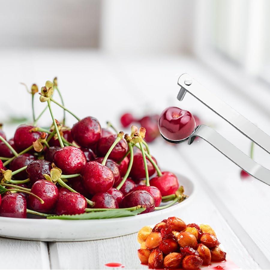 Deshuesador de Cereza Wobodan 2PCS Acero Inoxidable Apto Lavavajillas