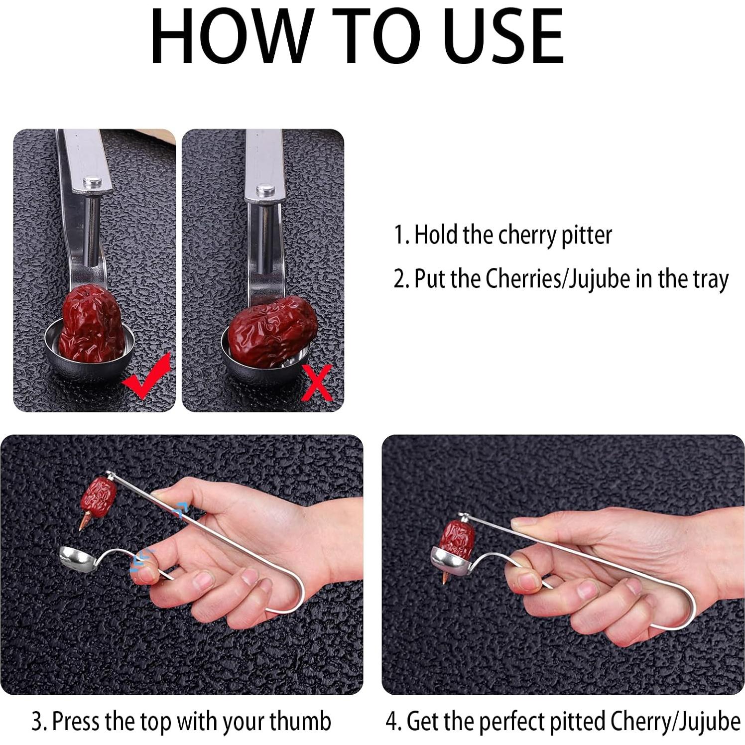 Deshuesador de Cereza Wobodan 2PCS Acero Inoxidable Apto Lavavajillas