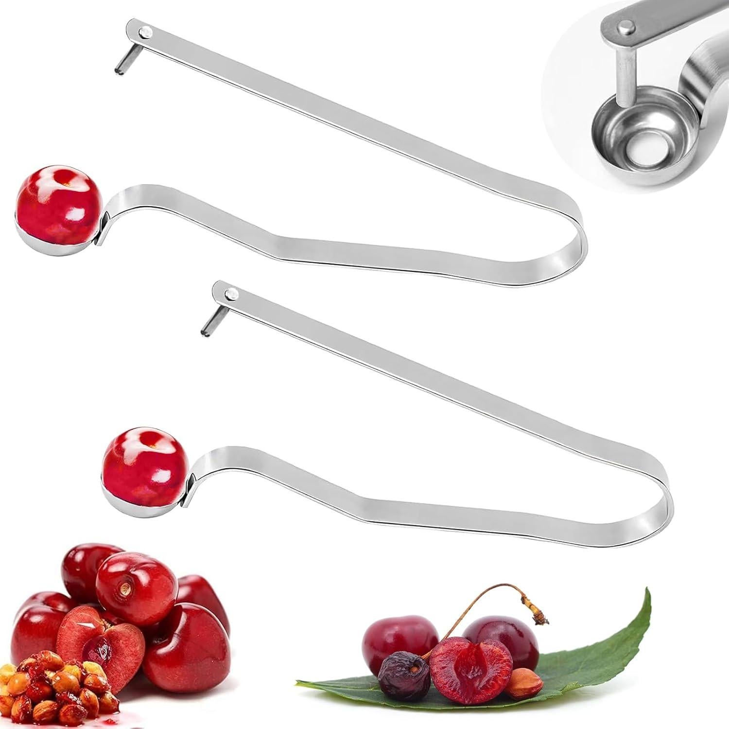 Deshuesador de Cereza Wobodan 2PCS Acero Inoxidable Apto Lavavajillas