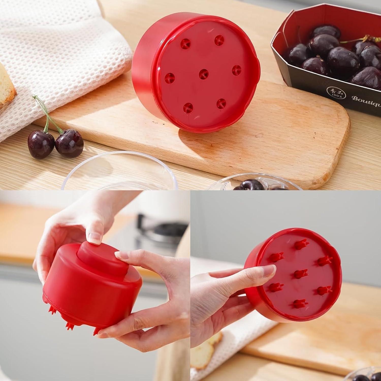 Deshuesador de Cereza PWireless 7 en 1 Rojo - Herramienta de Cocina