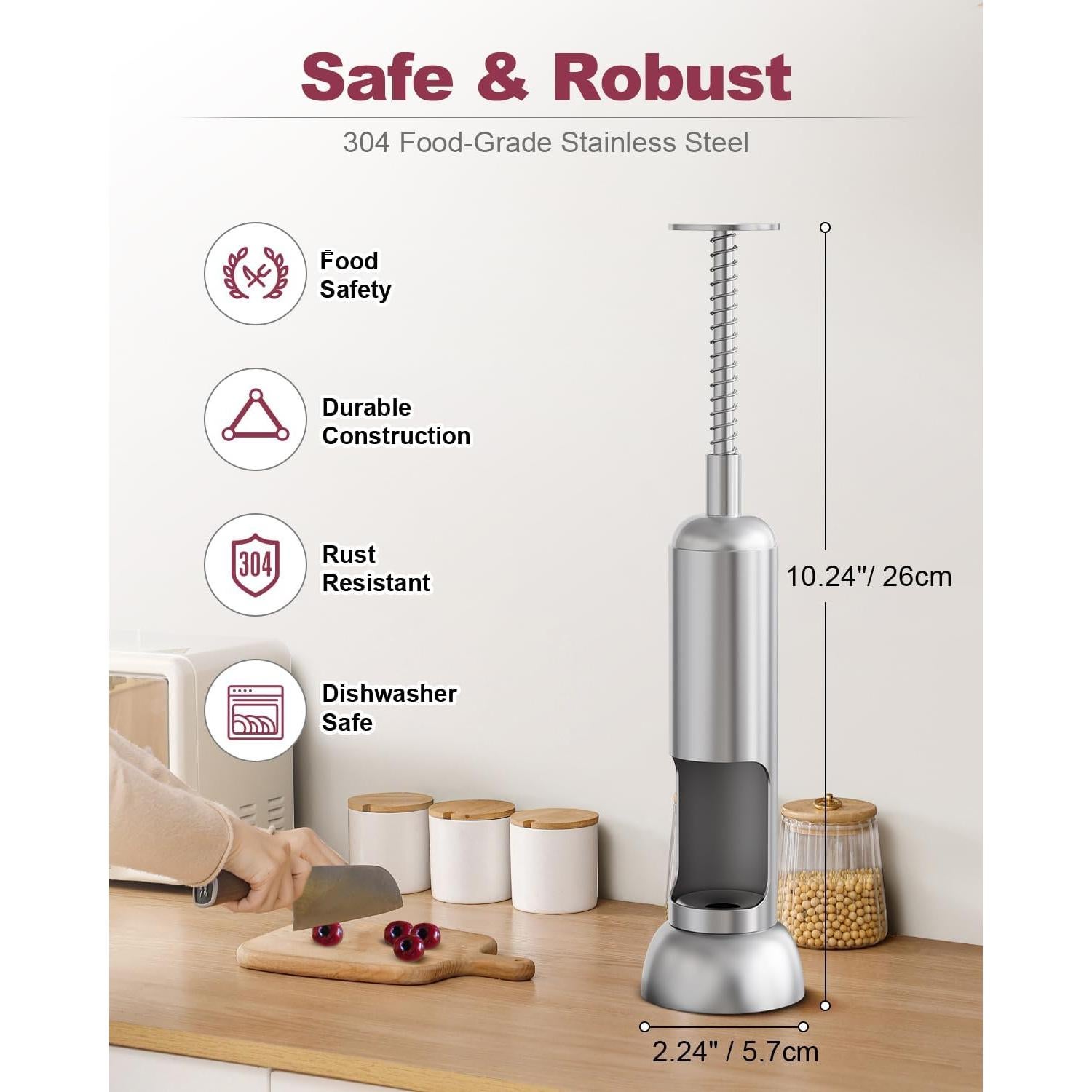 Deshuesador de Cereza Zattic Acero Inoxidable 304 Apto Lavavajillas