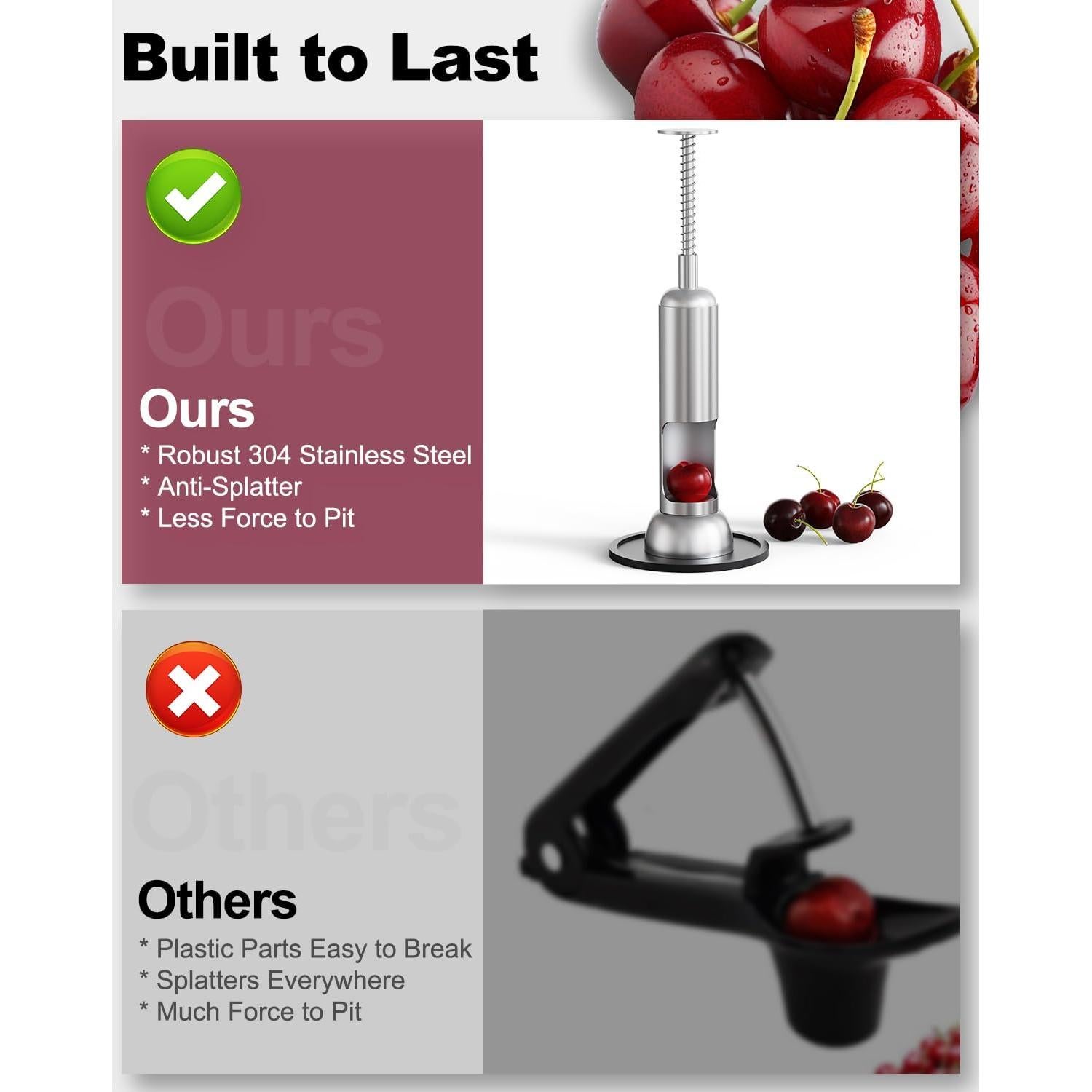 Deshuesador de Cereza Zattic Acero Inoxidable 304 Apto Lavavajillas