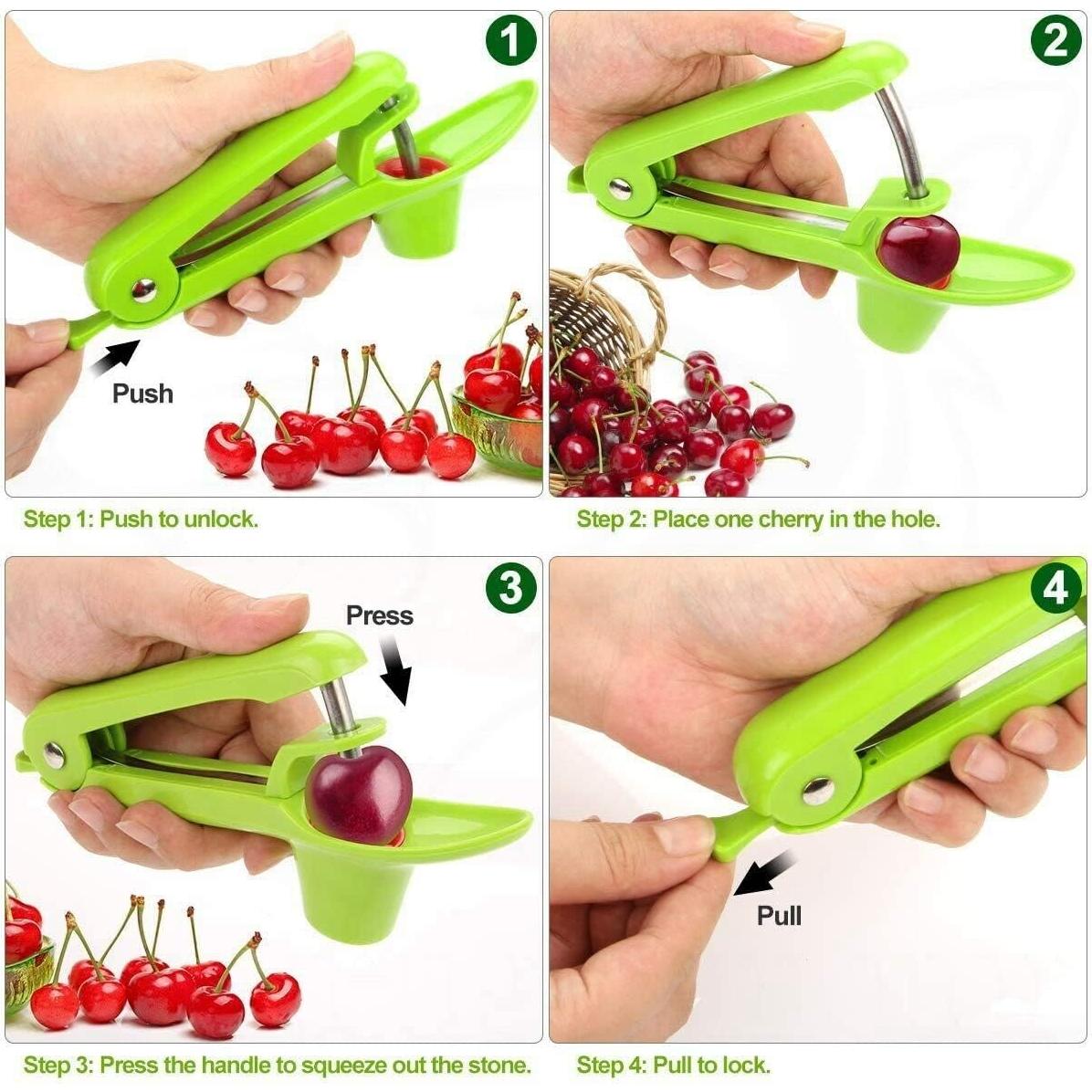 Deshuesador de Cereza Hovico Acero Inoxidable Verde 109g