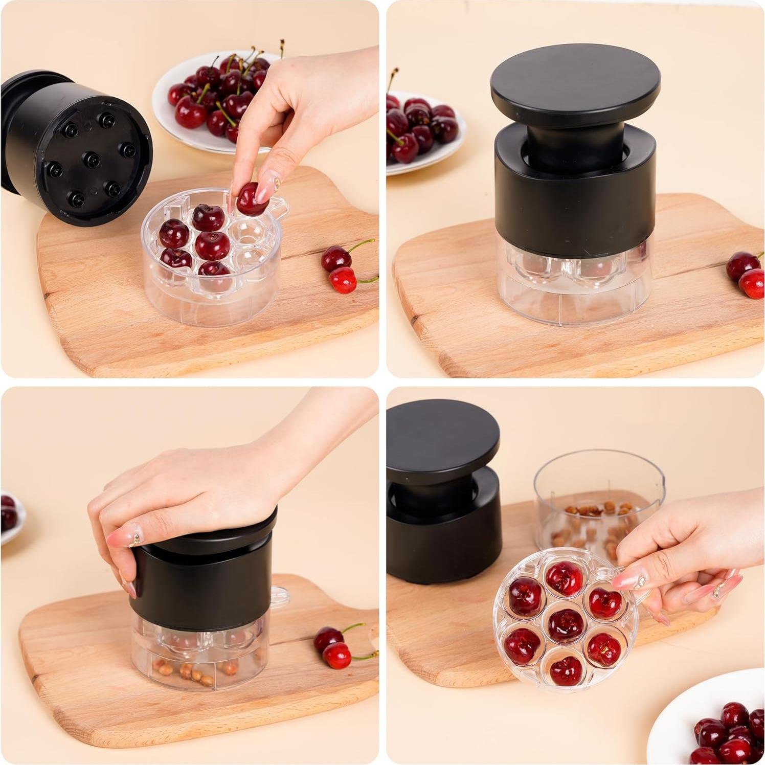 Deshuesador de Cereza JMBTLUS con Protector Salpicaduras - Negro