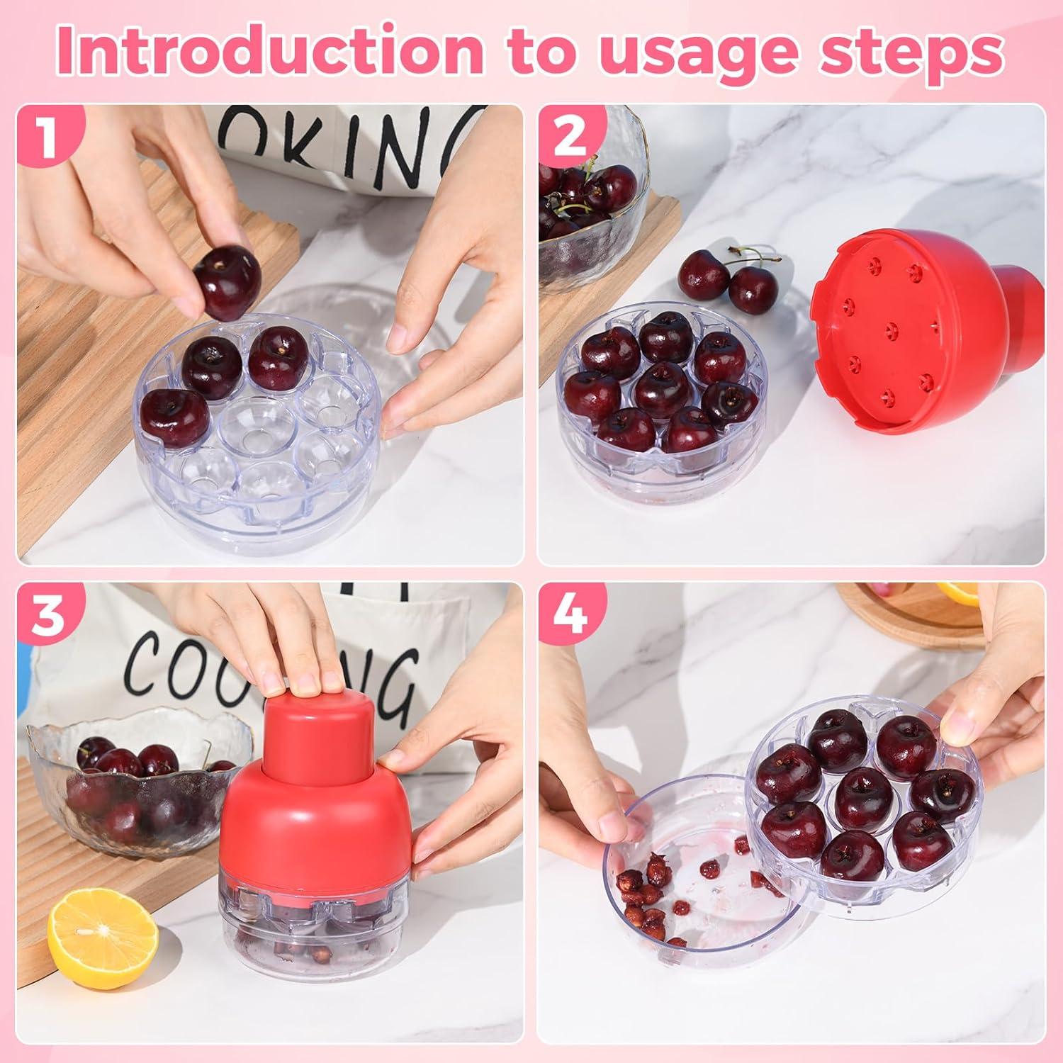 Deshuesador de Cereza 8 en 1 ManuycriptMingle Rojo