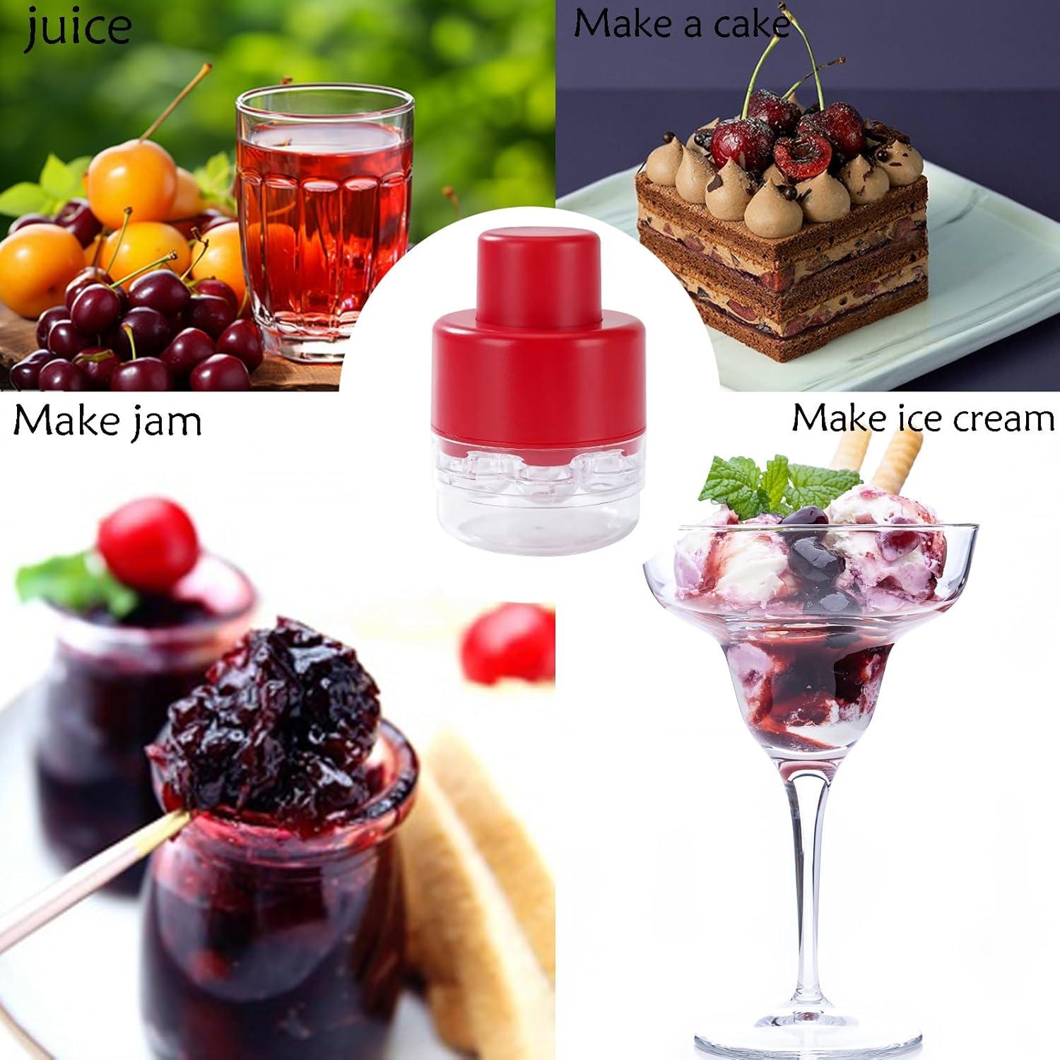 Quita Huesos de Cereza QUJIFETU Rojo - 7 Agujeros, Portátil