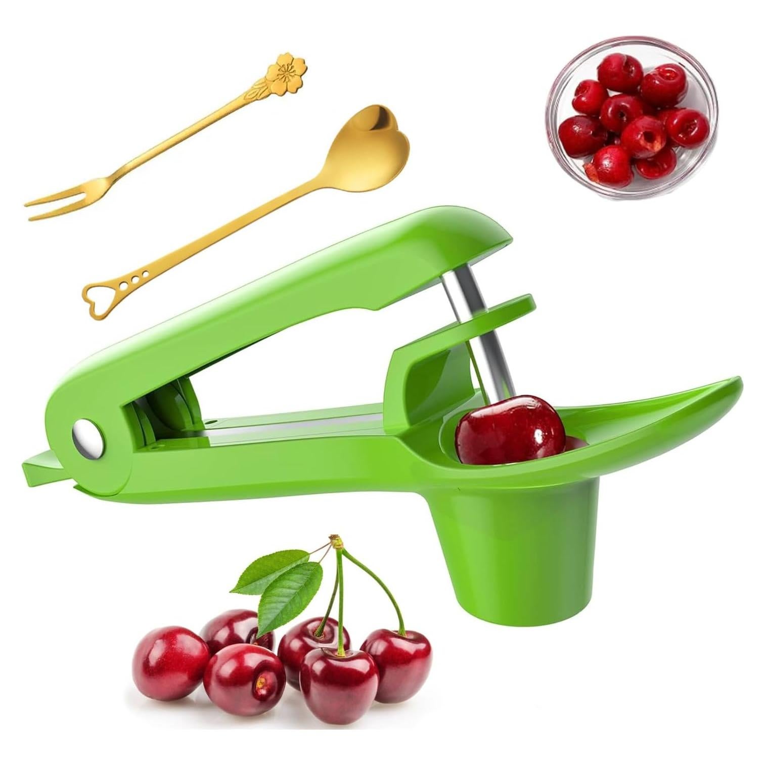 Herramienta Deshuesadora de Cerezas HYANJXS Acero Inoxidable Verde