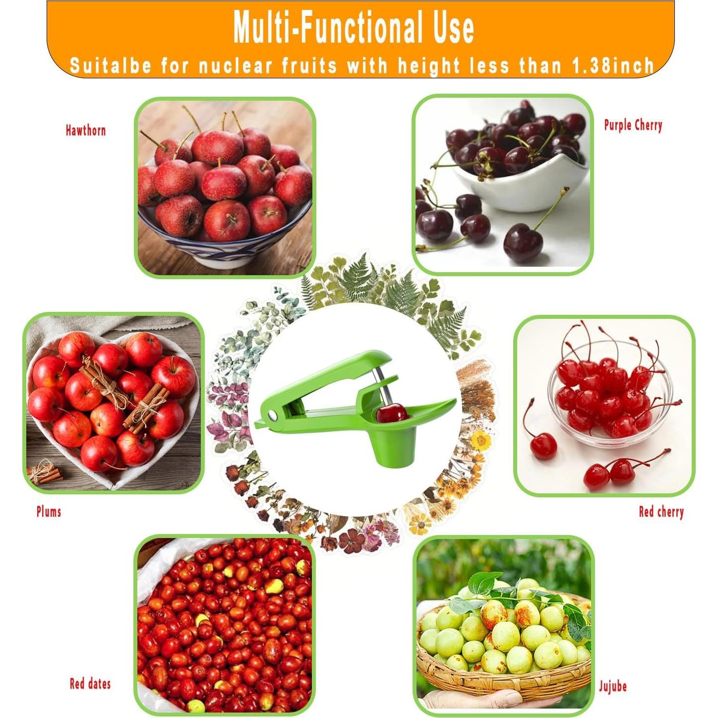 Herramienta Deshuesadora de Cerezas HYANJXS Acero Inoxidable Verde