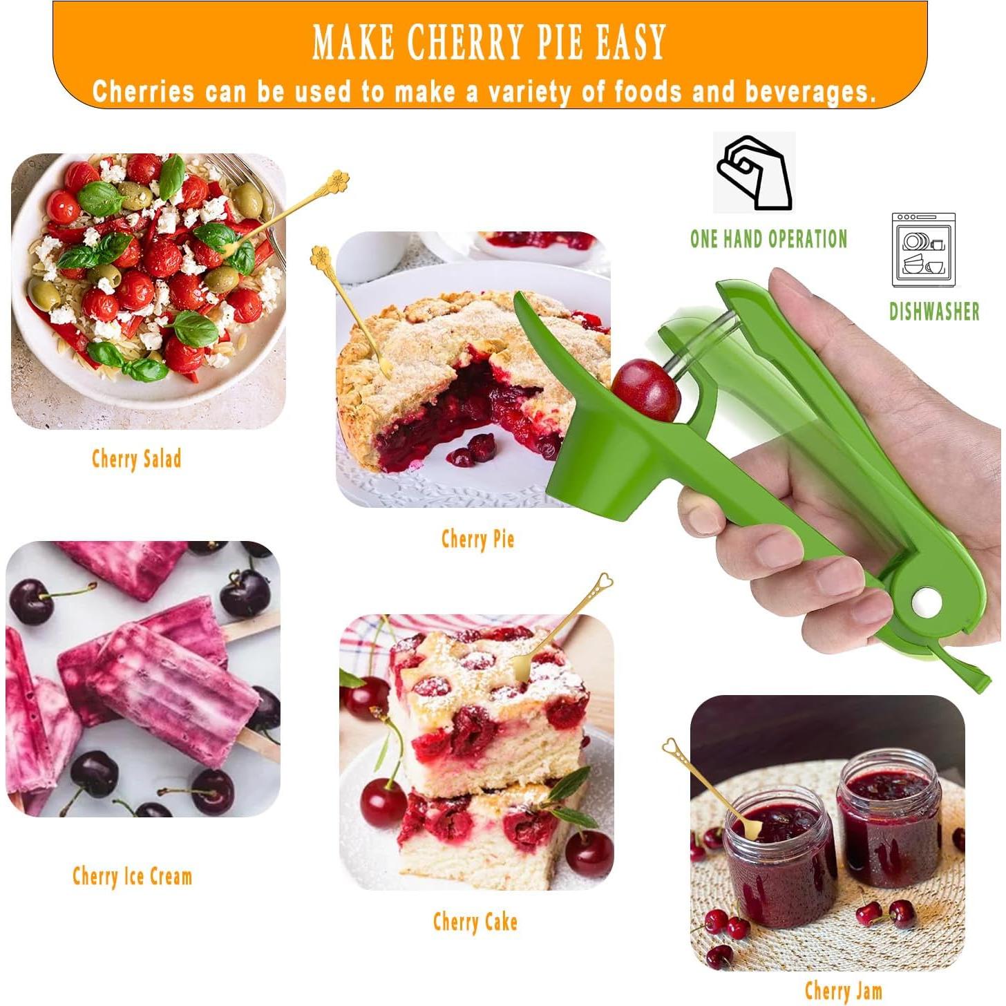 Herramienta Deshuesadora de Cerezas HYANJXS Acero Inoxidable Verde