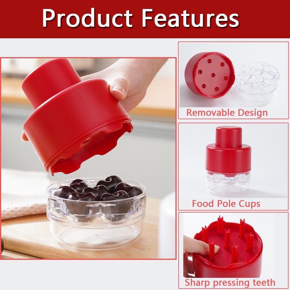 Removedor de Huesos de Cereza Taoxiwave Rojo 7 Agujeros
