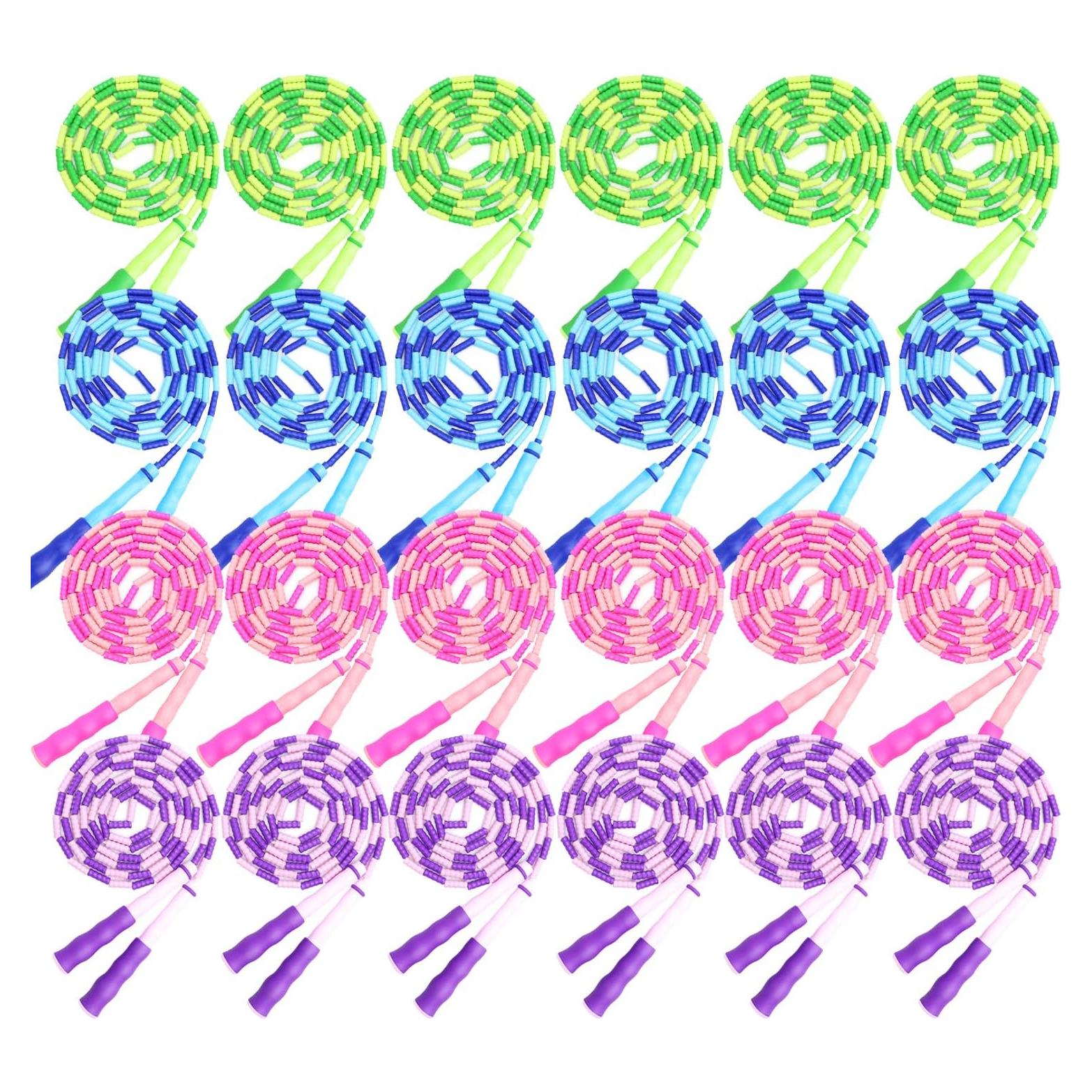 Paquete de 24 cuerdas de saltar ajustables jiaonun 2.8m