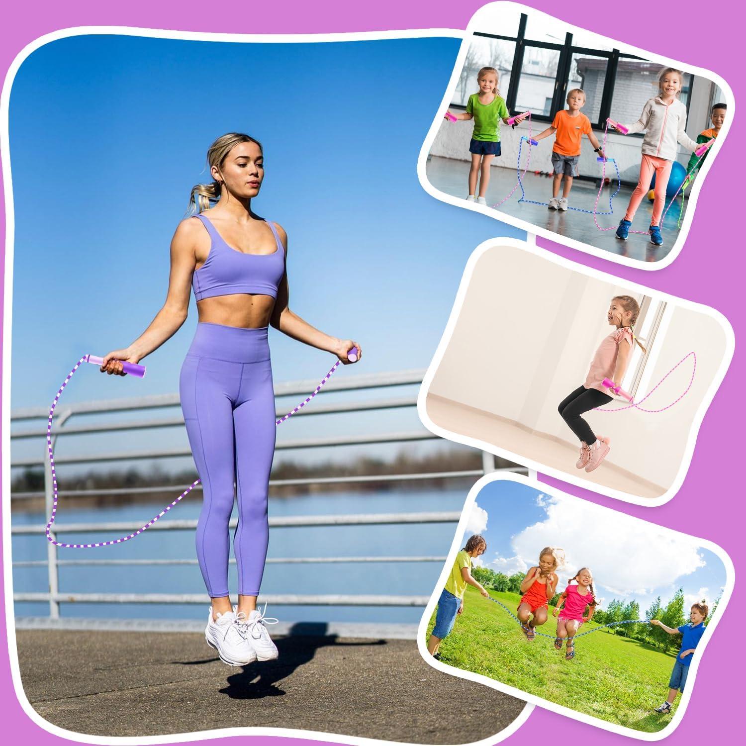 Paquete de 24 cuerdas de saltar ajustables jiaonun 2.8m