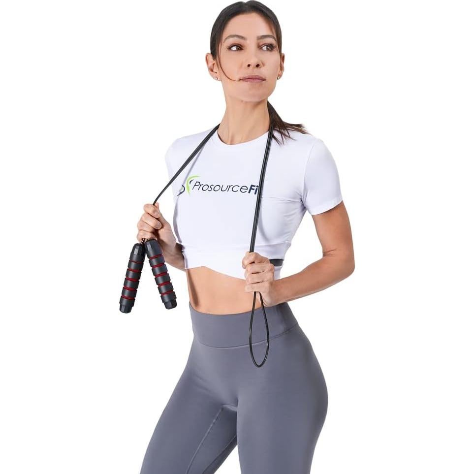 Cuerda de Saltar ProsourceFit Ajustable 2.44m con Mangos de Espuma