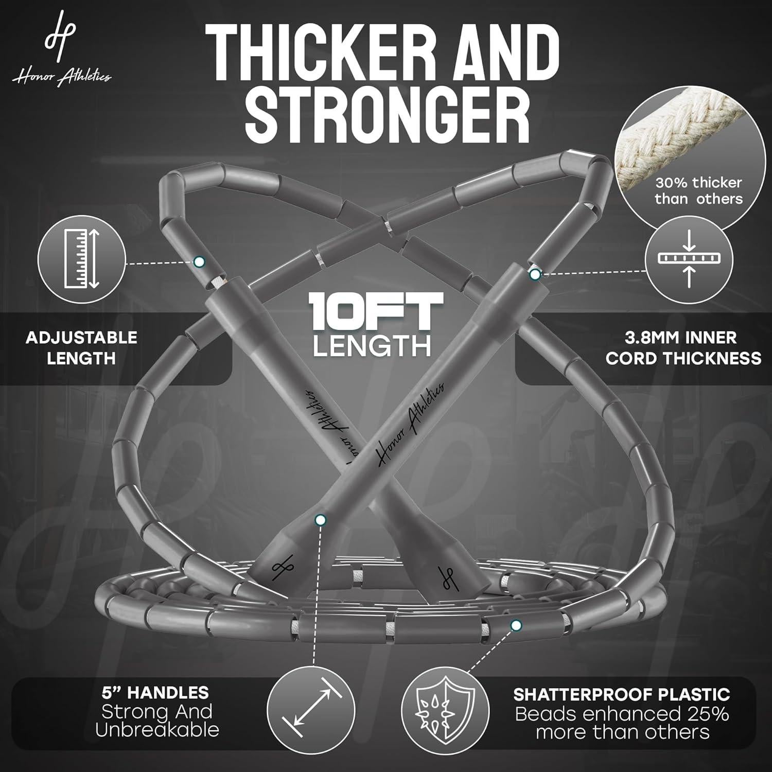 Cuerda de Salto Honor Athletics 2.0 Ajustable 3.05m PVC