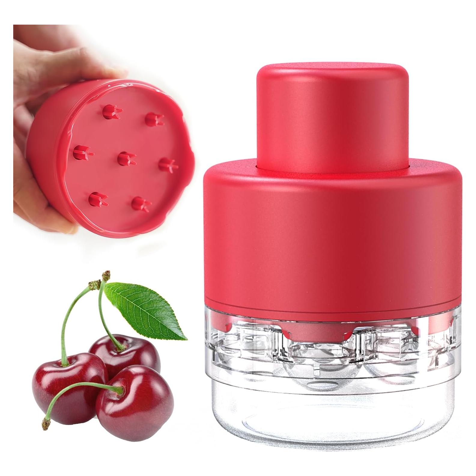 Deshuesador de Cereza MeiYouzhen Rojo 7 Huecos Fácil de Usar