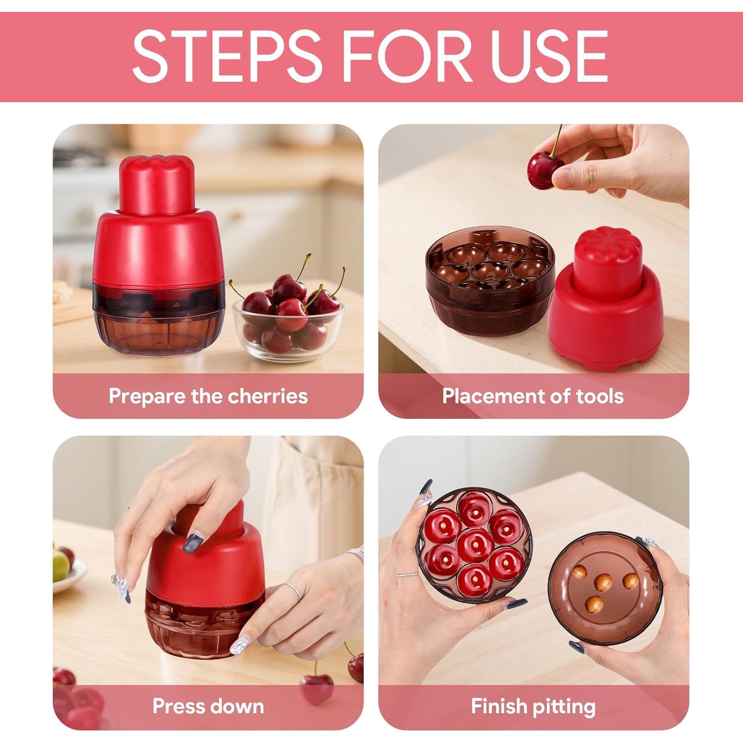 Herramienta Deshuesadora de Cereza 7-en-1 Rojo - Multifuncional