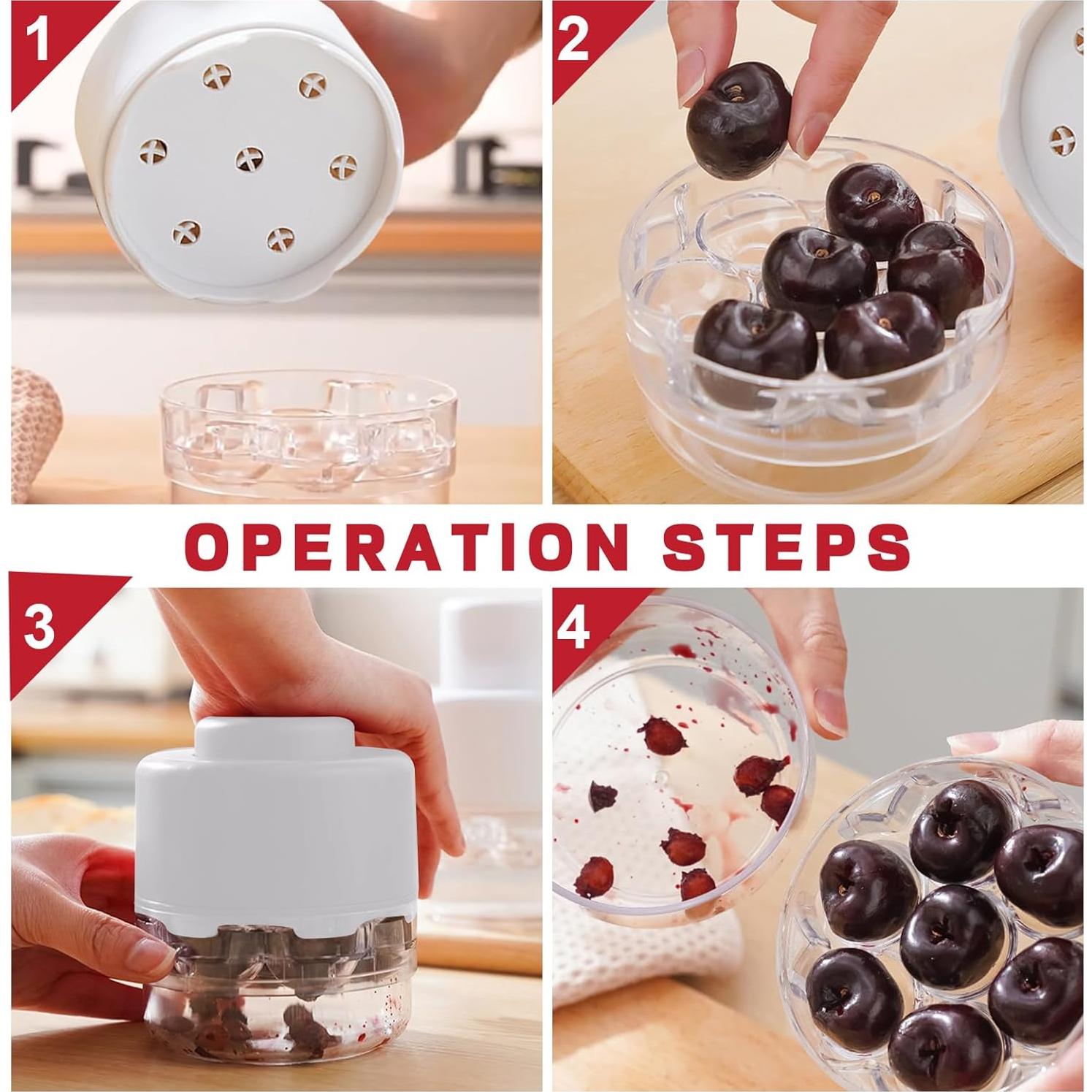 Deshuesador de Cerezas 7 en 1 Genérico Blanco - Herramienta Multifuncional