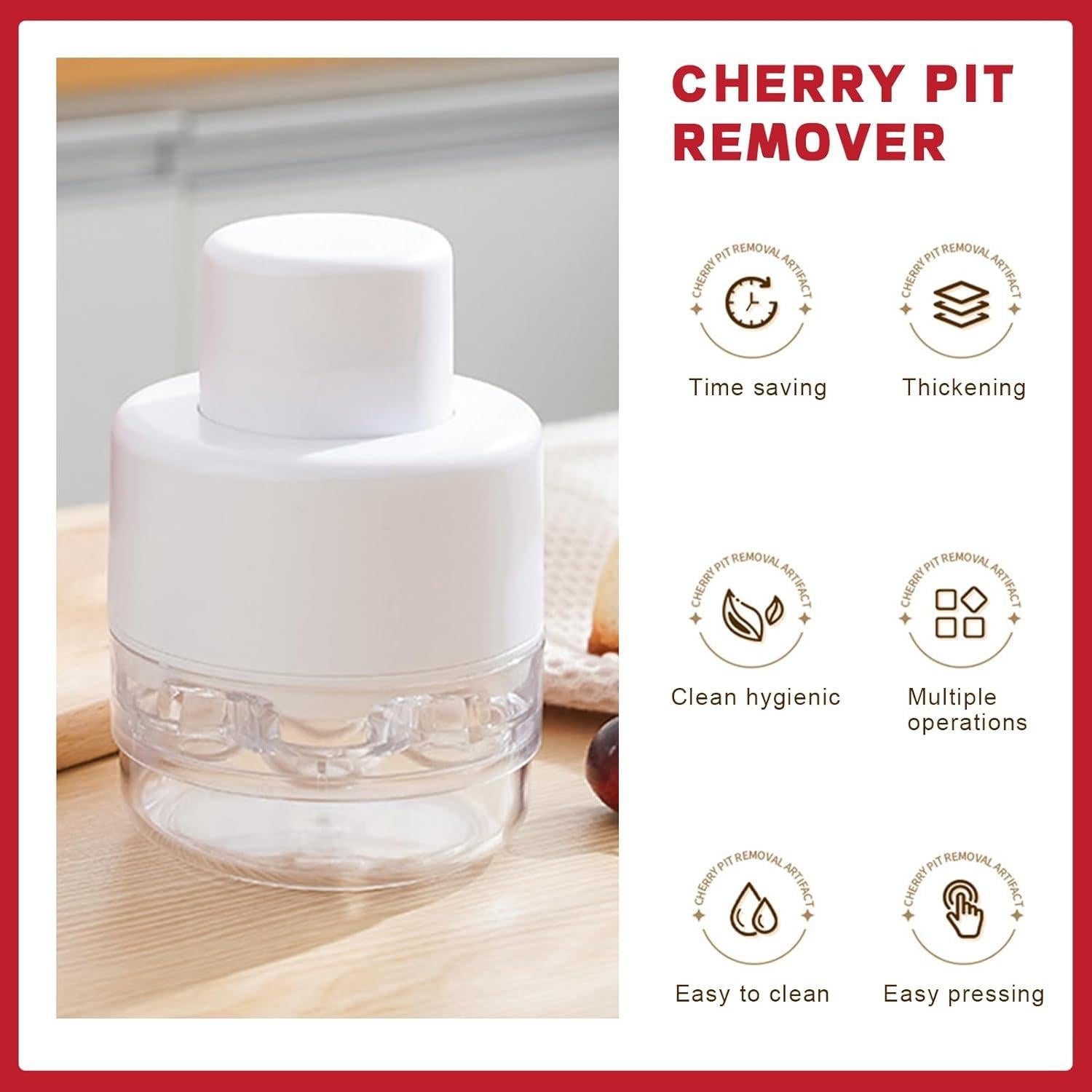 Deshuesador de Cerezas 7 en 1 Genérico Blanco - Herramienta Multifuncional