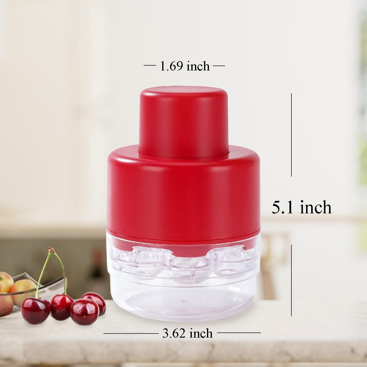 Deshuesador de Cereza SEIHDHIK 7 Agujeros Portátil Rojo