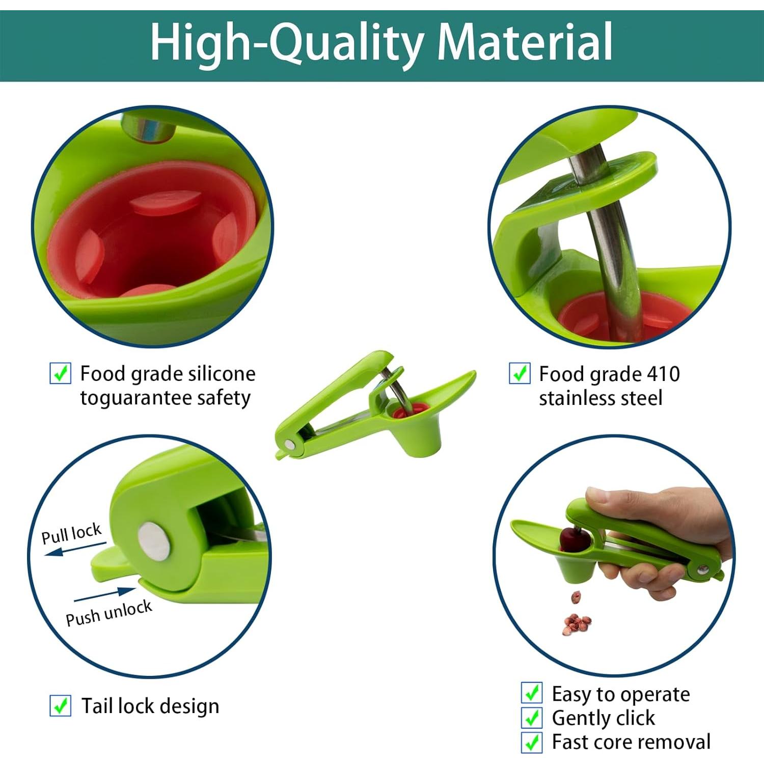 Removedor de Huesos de Cereza SOVLLIS Acero Inoxidable Verde